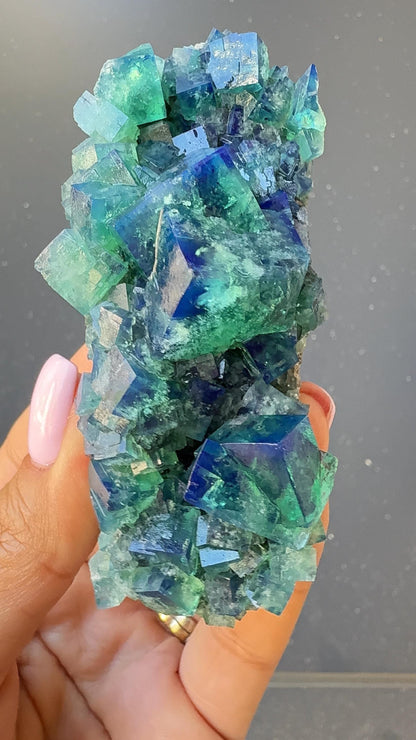 Color Change Green-Purple Fluorite Specimen, Fluorite Crystal