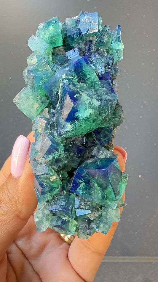 Color Change Green-Purple Fluorite Specimen, Fluorite Crystal