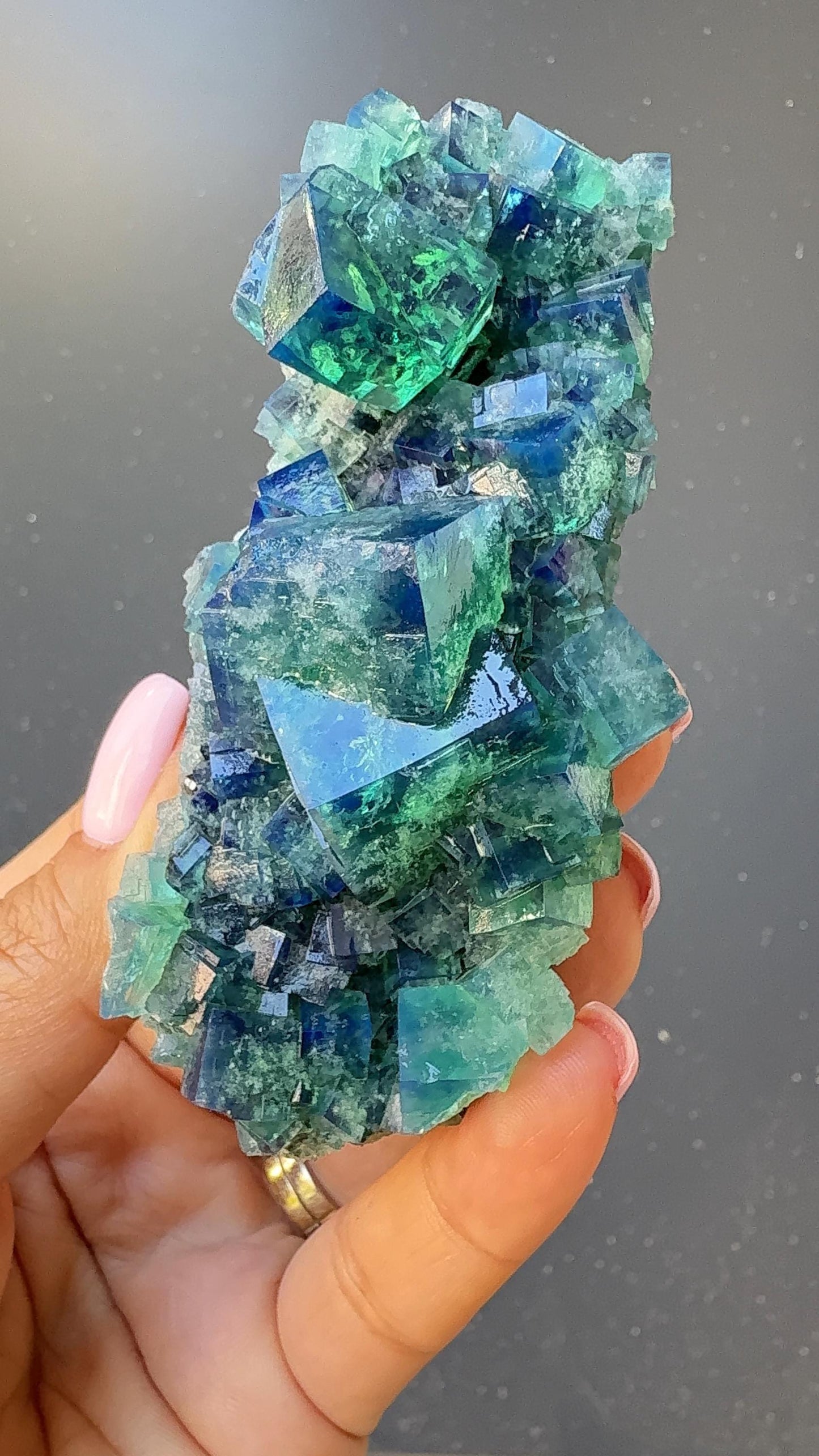 Color Change Green-Purple Fluorite Specimen, Fluorite Crystal