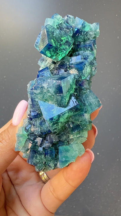 Color Change Green-Purple Fluorite Specimen, Fluorite Crystal