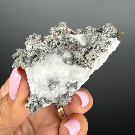 Arborescent Silver with White Calcite Specimen