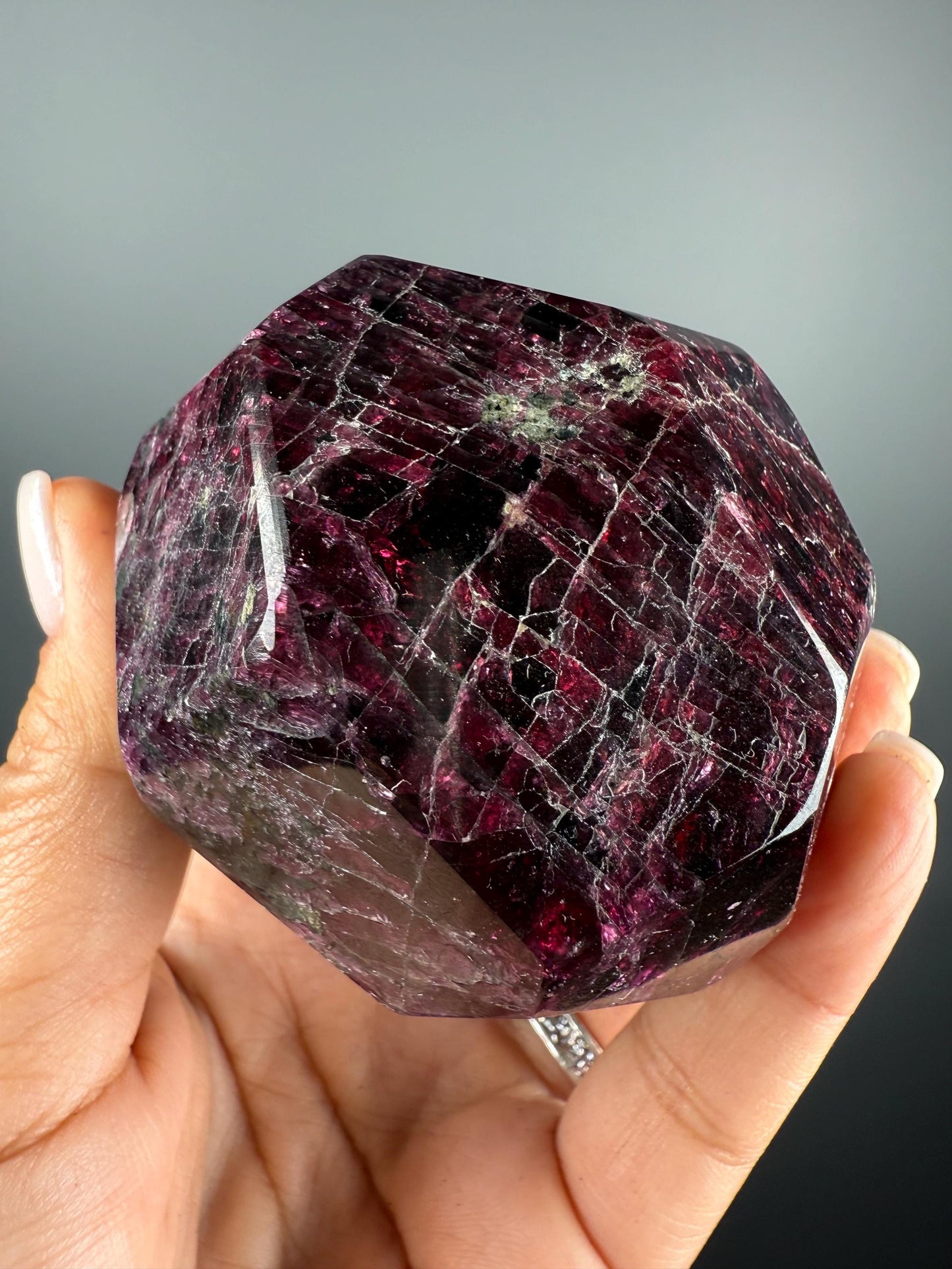 Red Almandine Garnet with Beautiful Crystal Faces