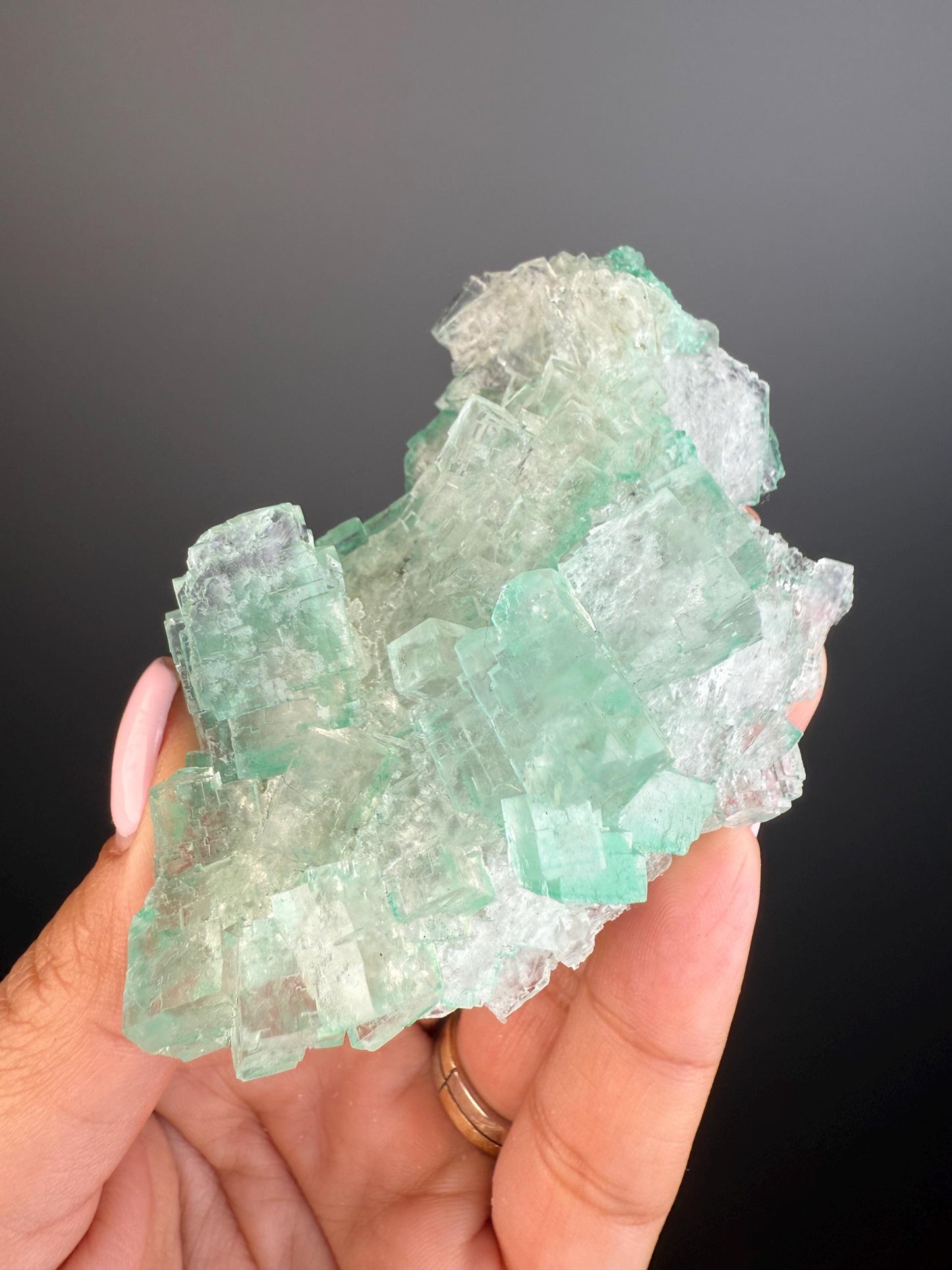 Purification, Balance, Protection! Transparent Gemmy Cubic Green Halite Specimen