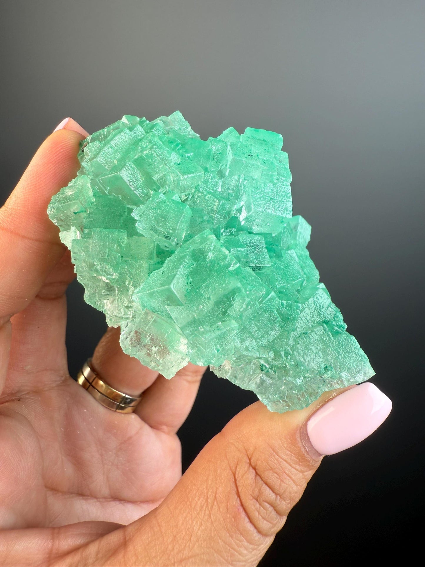 Purification, Balance, Protection! Transparent Gemmy Cubic Green Halite Specimen
