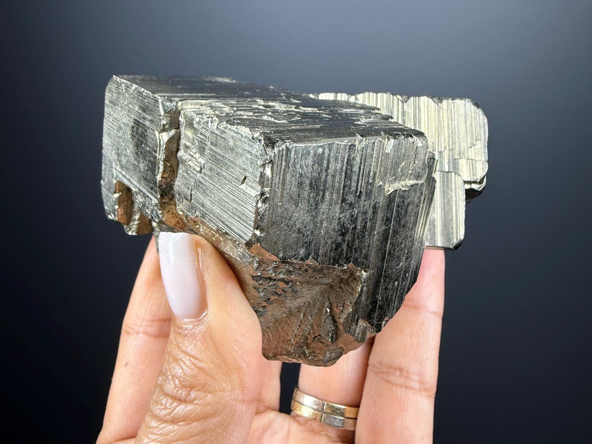 Cubic Pyrite Crystal Specimen, Natural Pyrite Mineral Stone