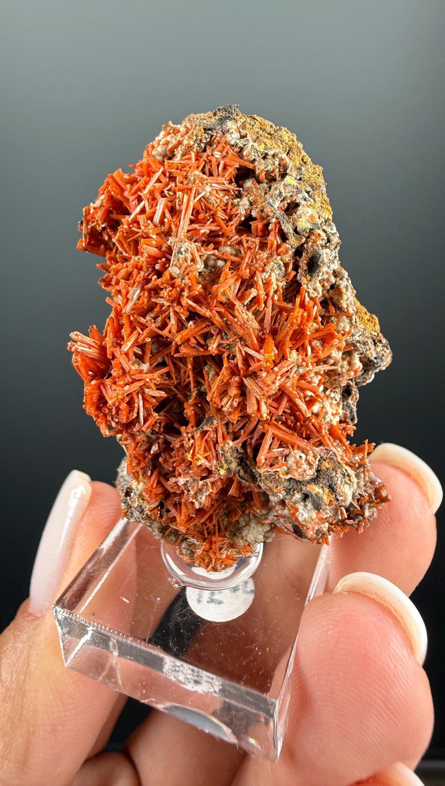 Orange Crocoite Crystal Specimen
