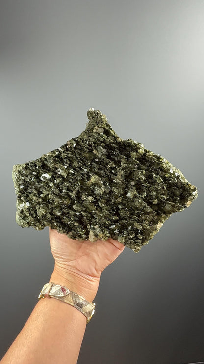 Big Size! Forest Quartz with Epidote! Sparkly Green Epidote with Quartz