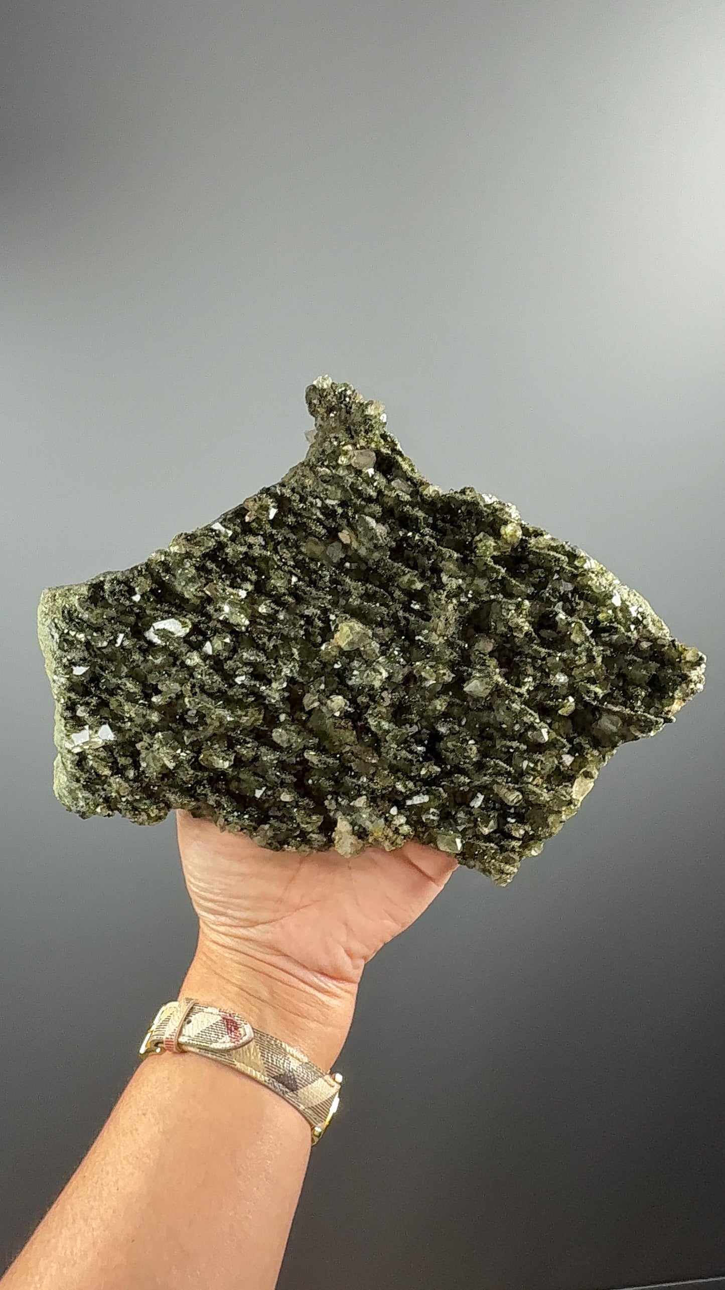 Big Size! Forest Quartz with Epidote! Sparkly Green Epidote with Quartz