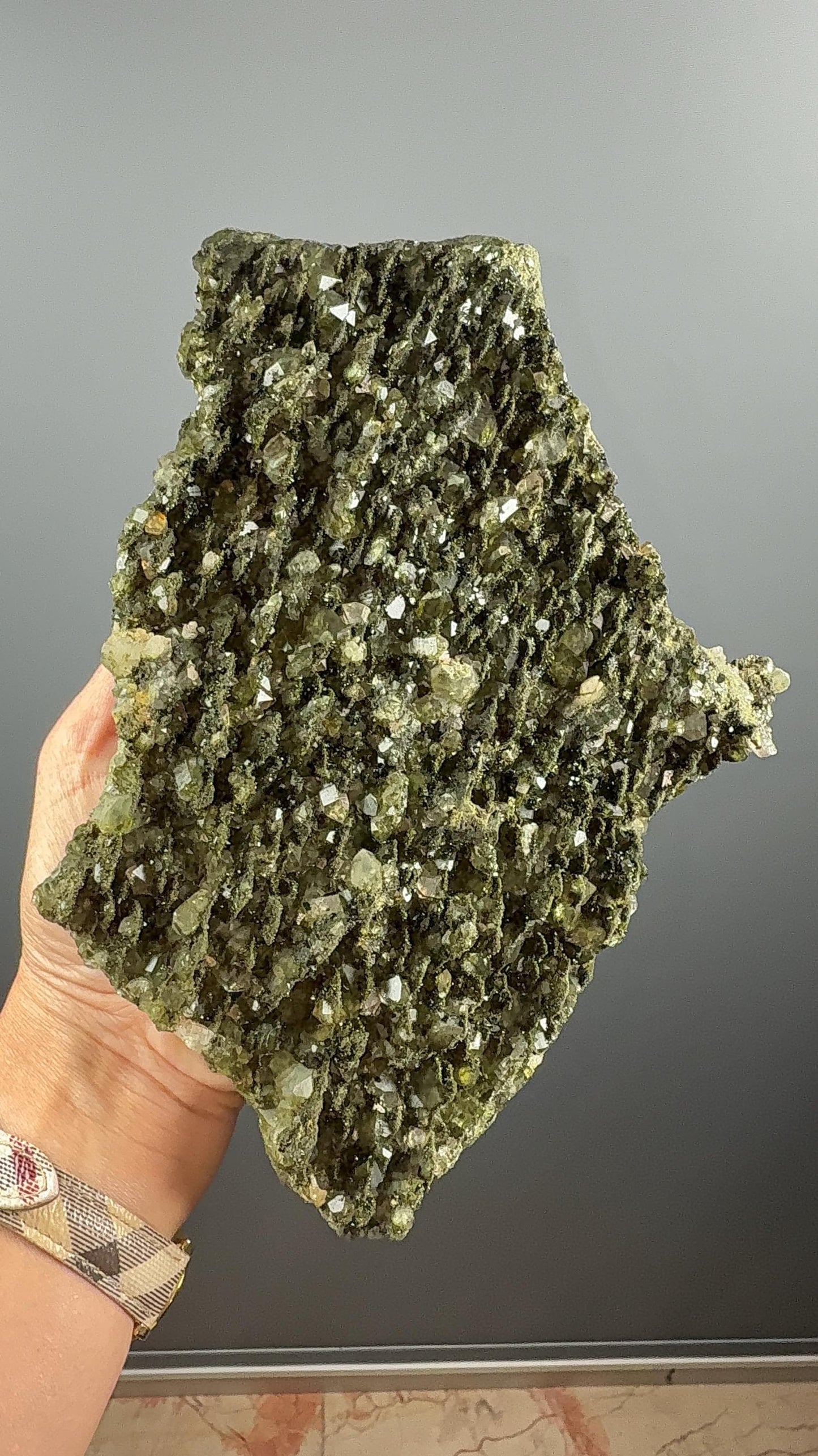 Big Size! Forest Quartz with Epidote! Sparkly Green Epidote with Quartz