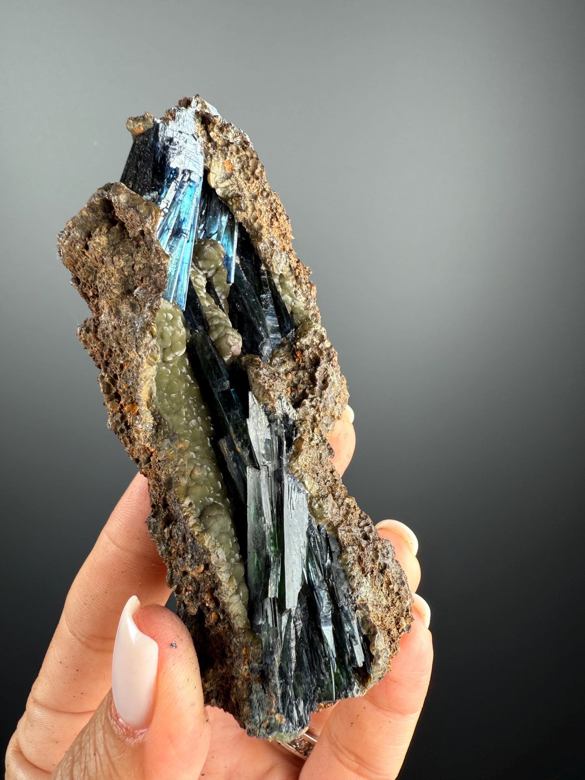 Gemmy Blue Green Vivianite, Vivianite Crystal