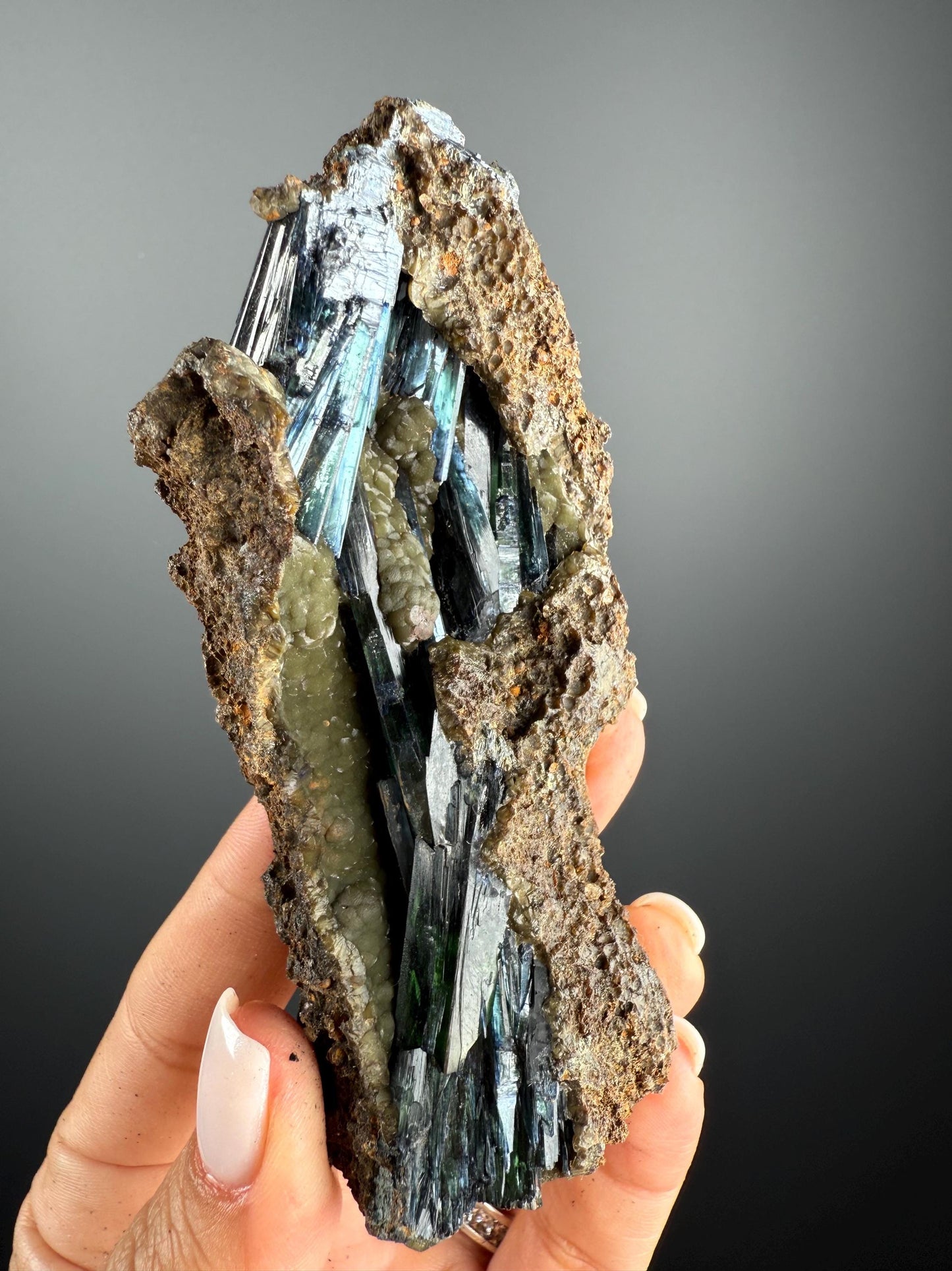 Gemmy Blue Green Vivianite, Vivianite Crystal