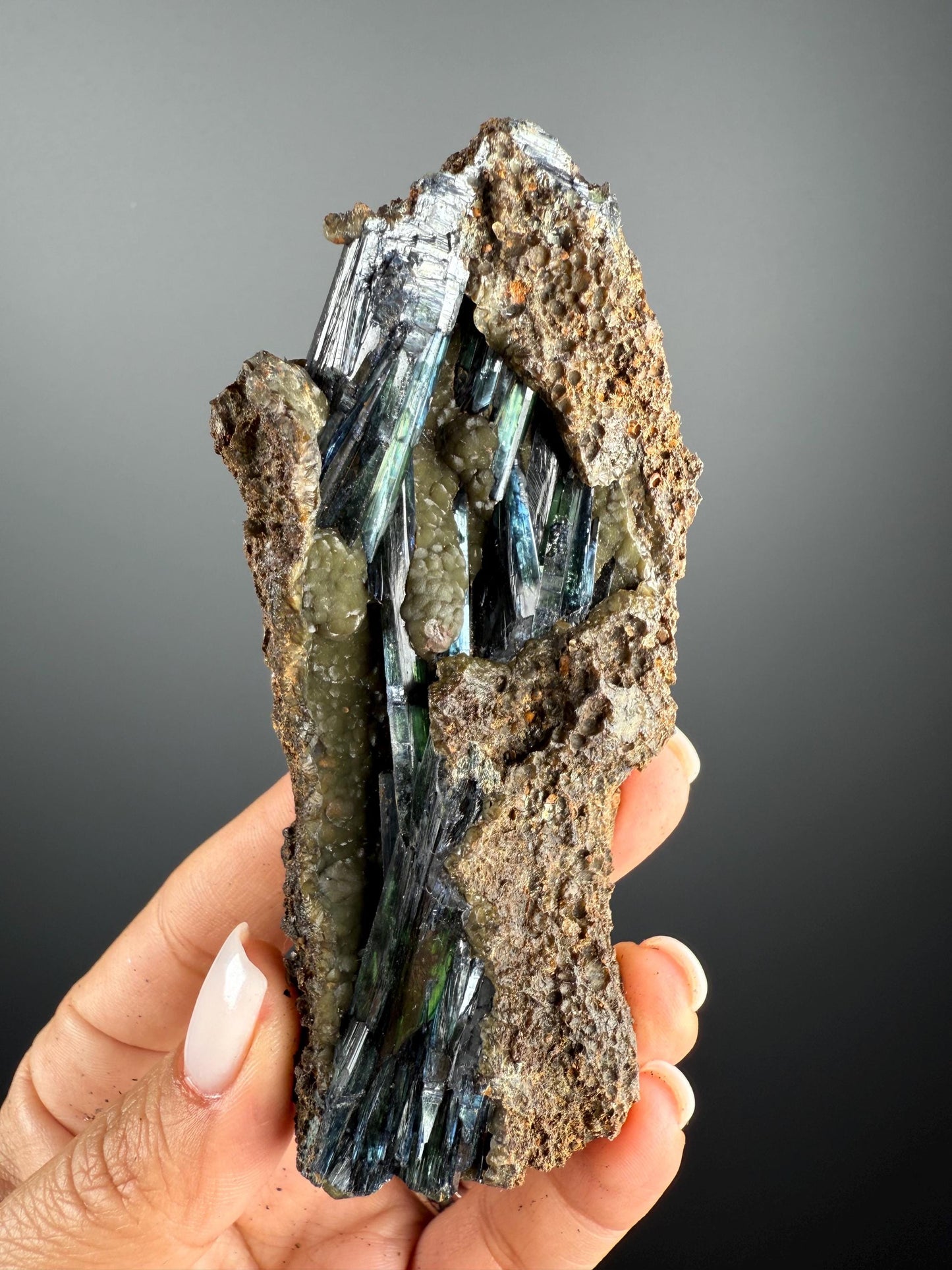 Gemmy Blue Green Vivianite, Vivianite Crystal