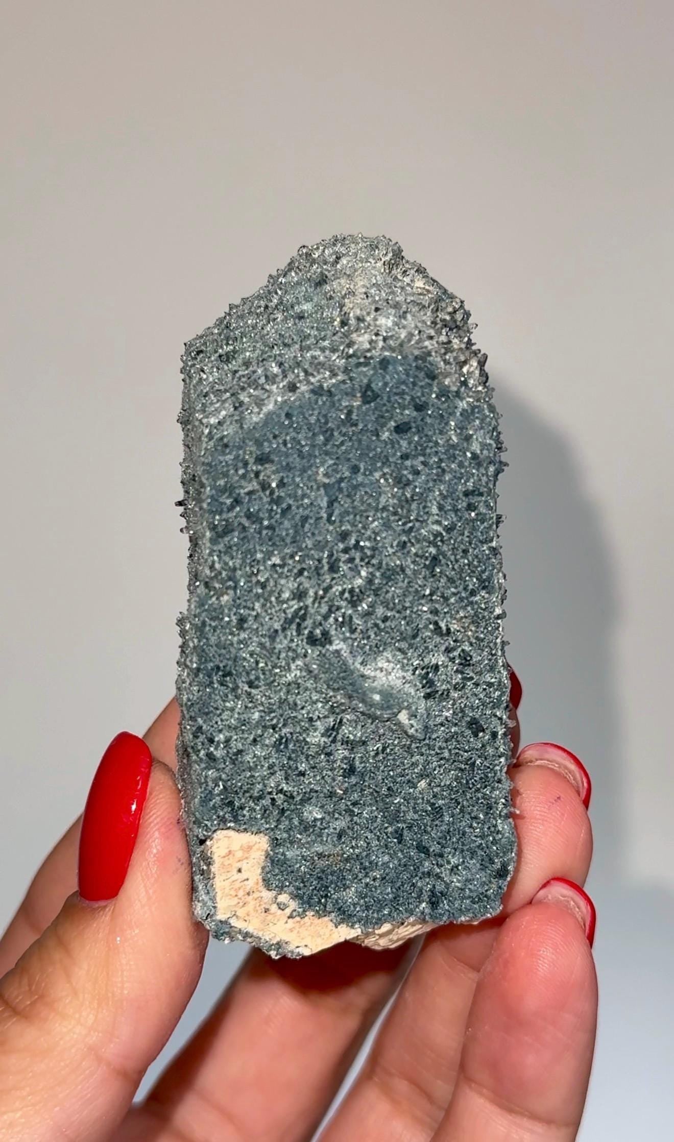 NEW Find , Sparkly Foitite crystal on Feldspar Specimen