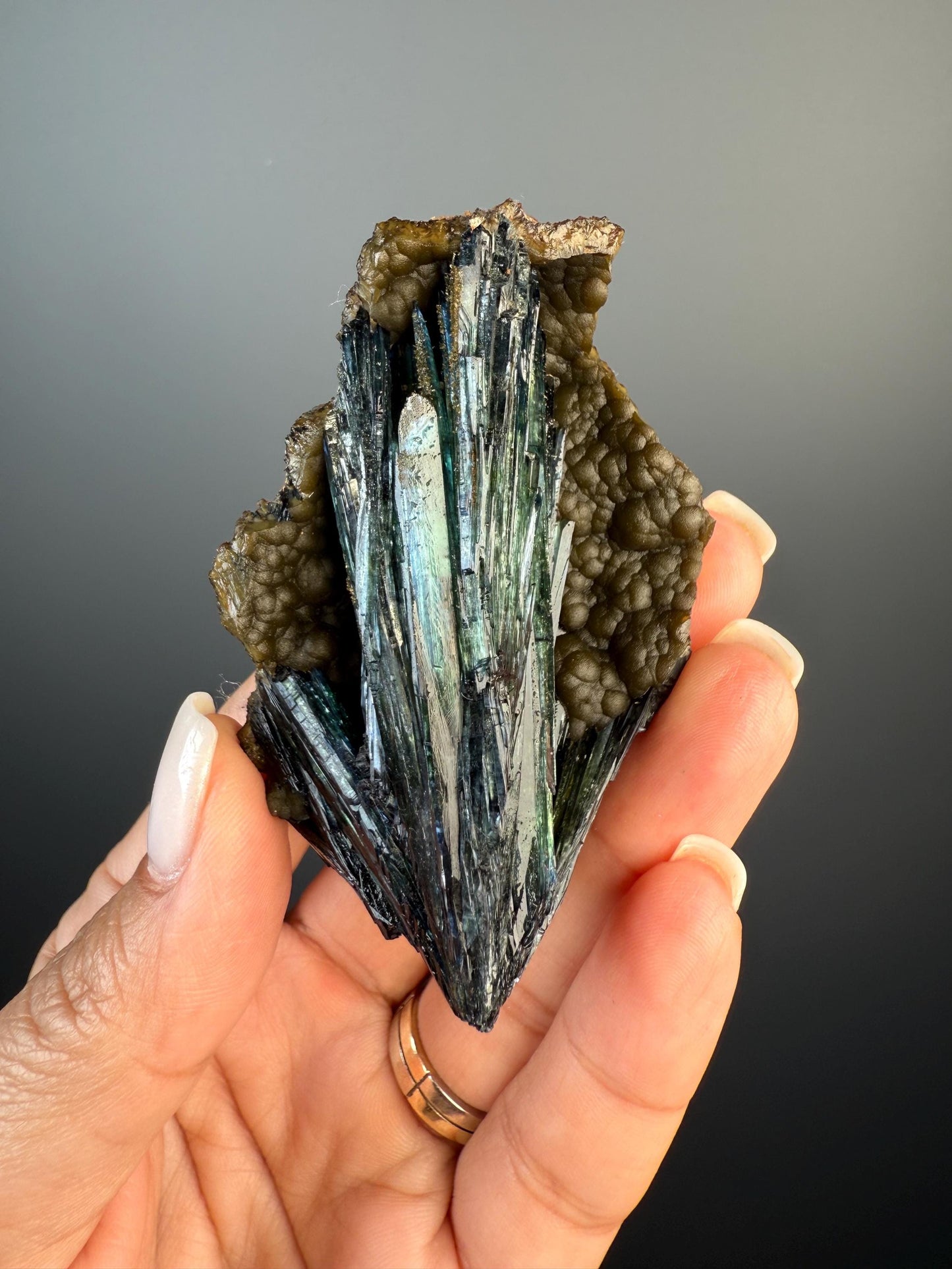 Beautiful Piece ! Gemmy Blue Green Vivianite, Vivianite Crystal