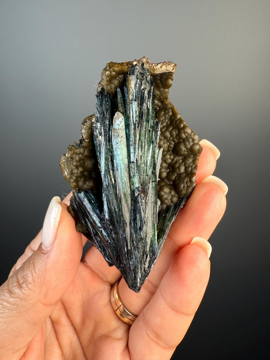 Beautiful Piece ! Gemmy Blue Green Vivianite, Vivianite Crystal