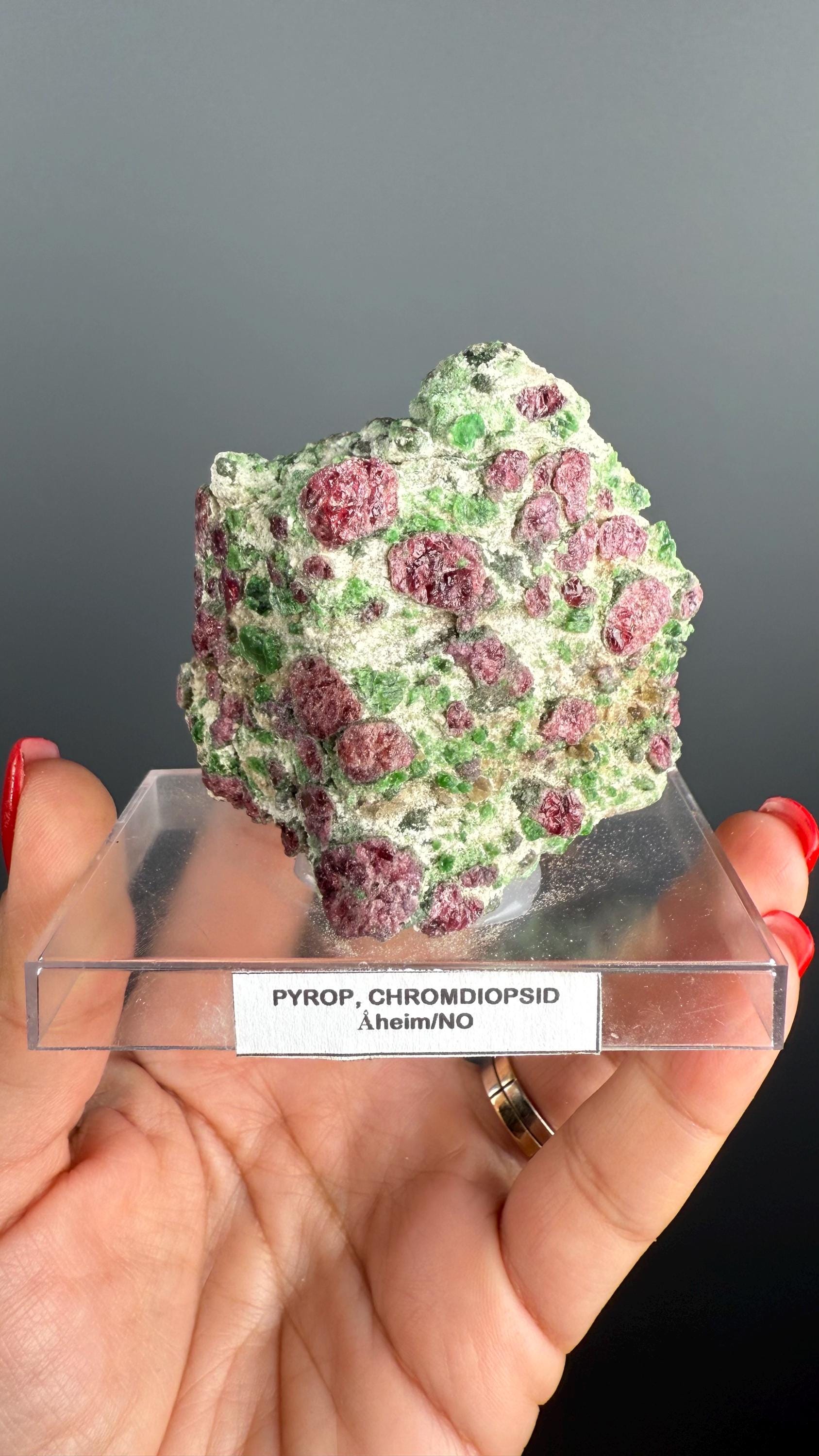 Rare! Pyrope Garnet with Chrom Diopsite Specimen