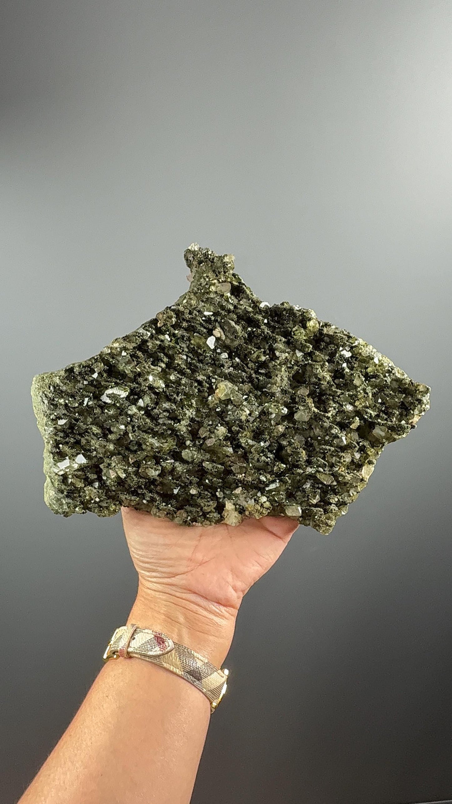 Big Size! Forest Quartz with Epidote! Sparkly Green Epidote with Quartz
