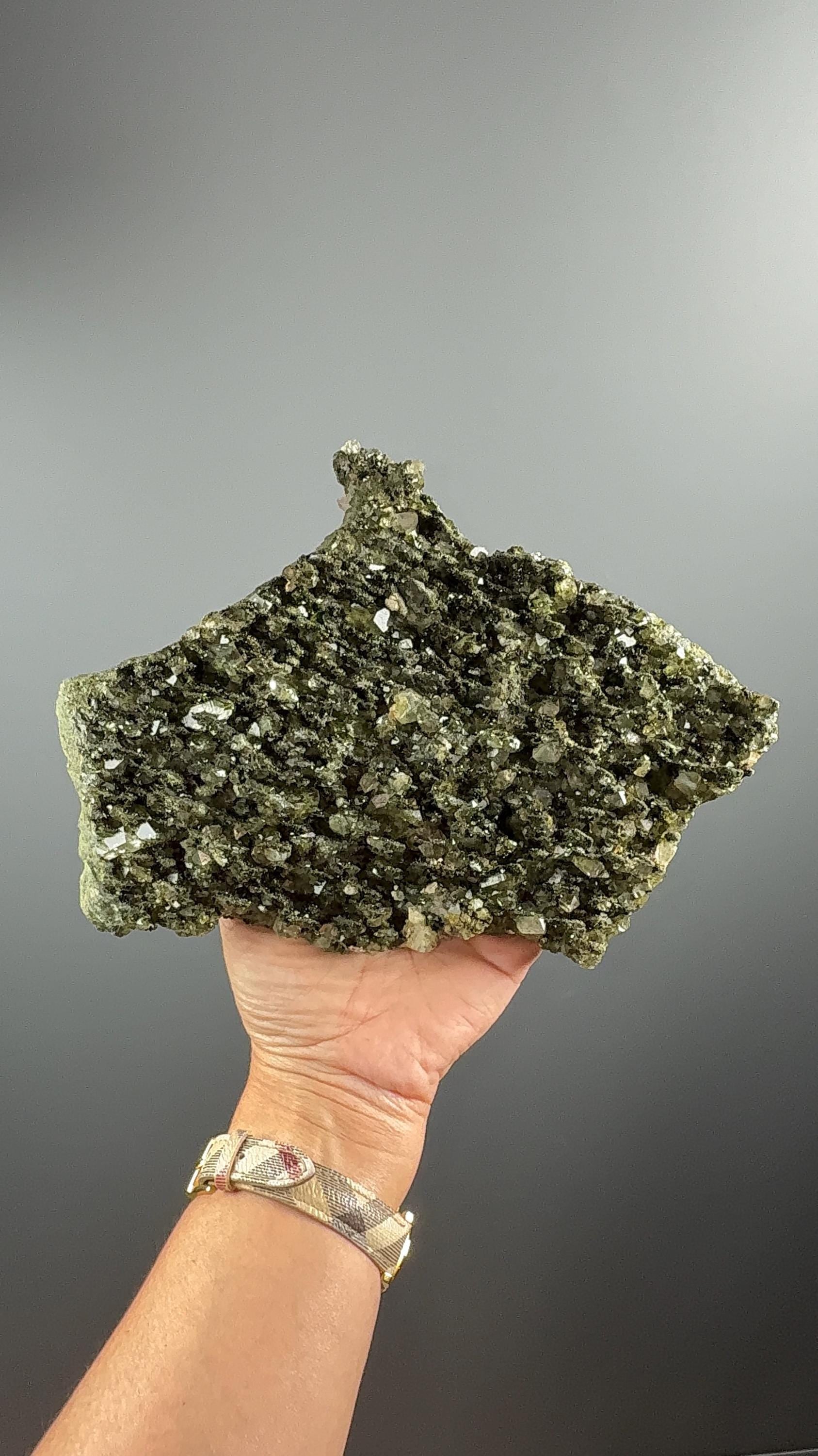 Big Size! Forest Quartz with Epidote! Sparkly Green Epidote with Quartz