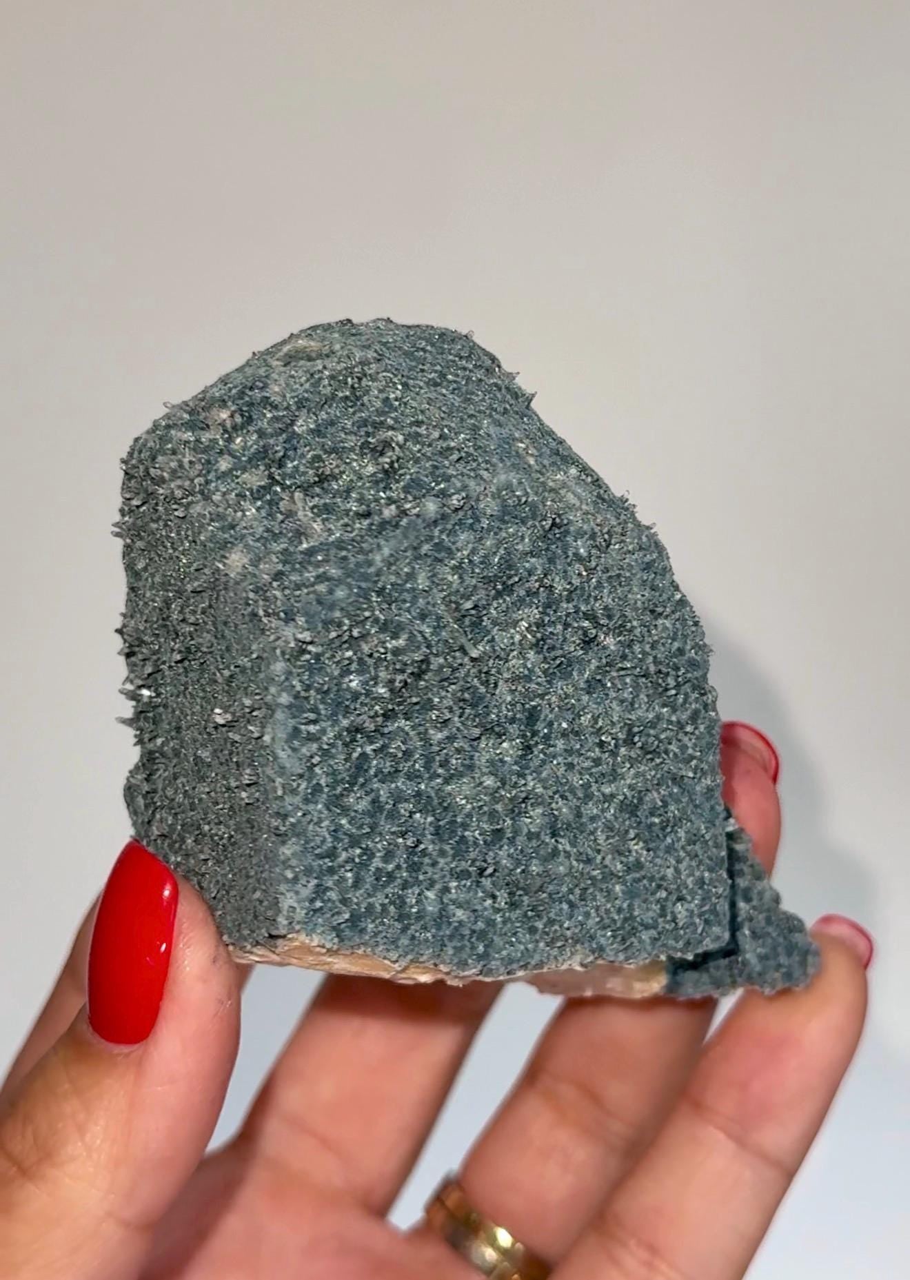 NEW Find , Sparkly Foitite crystal on Feldspar Specimen