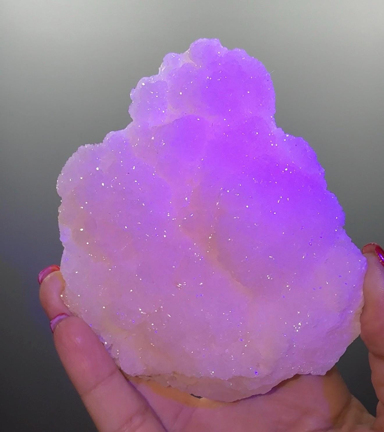 Pink Mangano Calcite Mineral Specimen, UV Reactive Stone