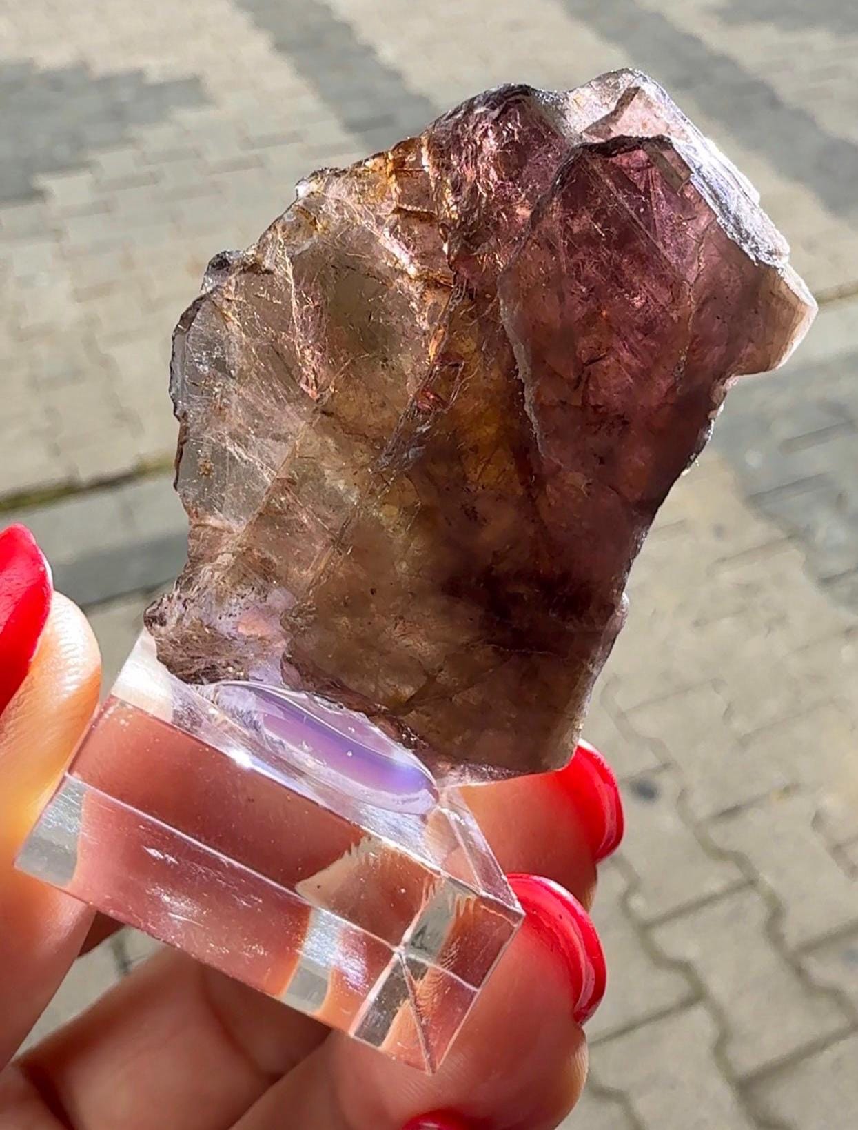 Unique! Pleochroic Manganese Axinite Crystal from Nausherwani Mine, Pakistan