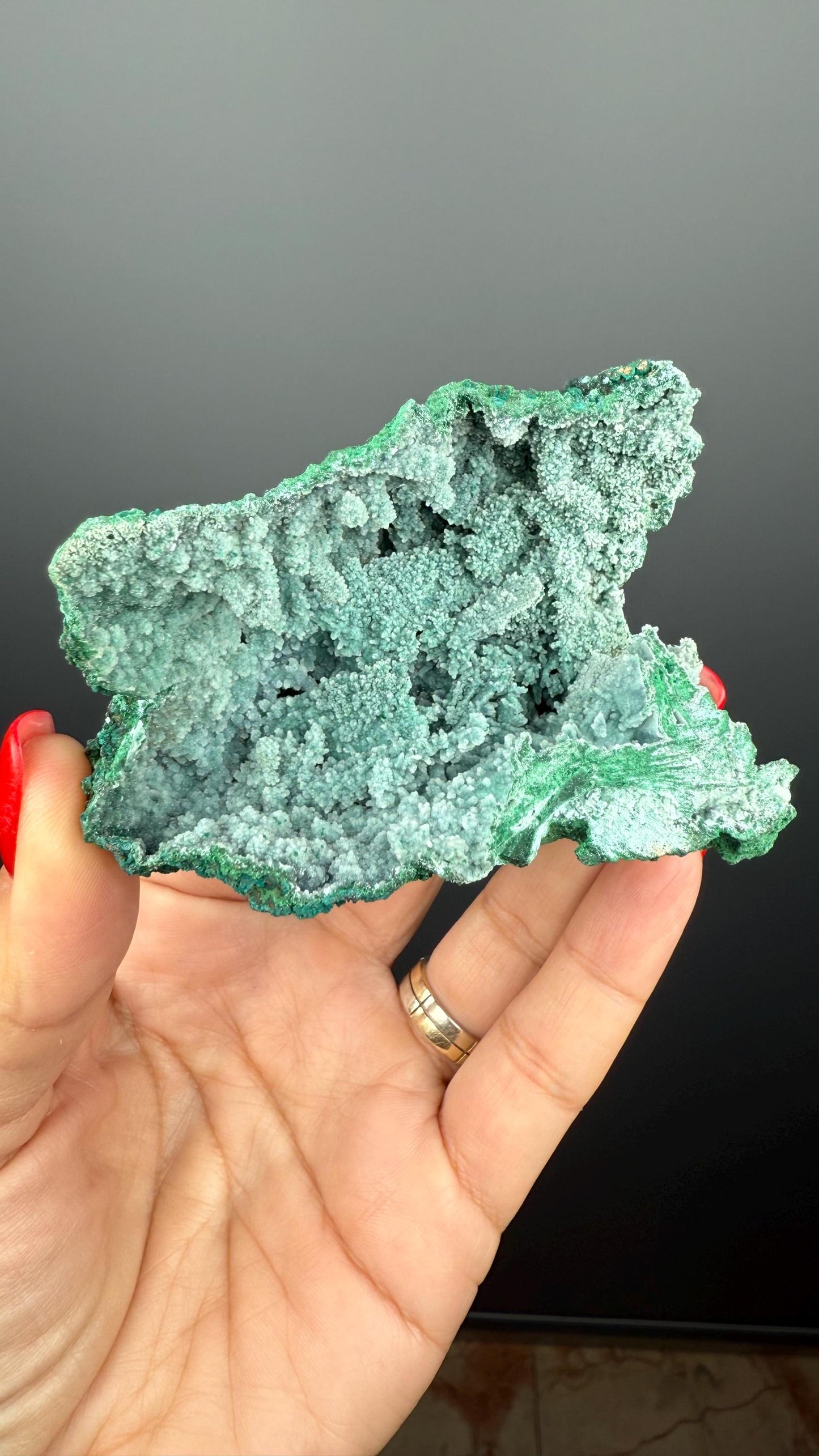 Druzy Blue Chrysocolla with Malachite Crystal Specimen