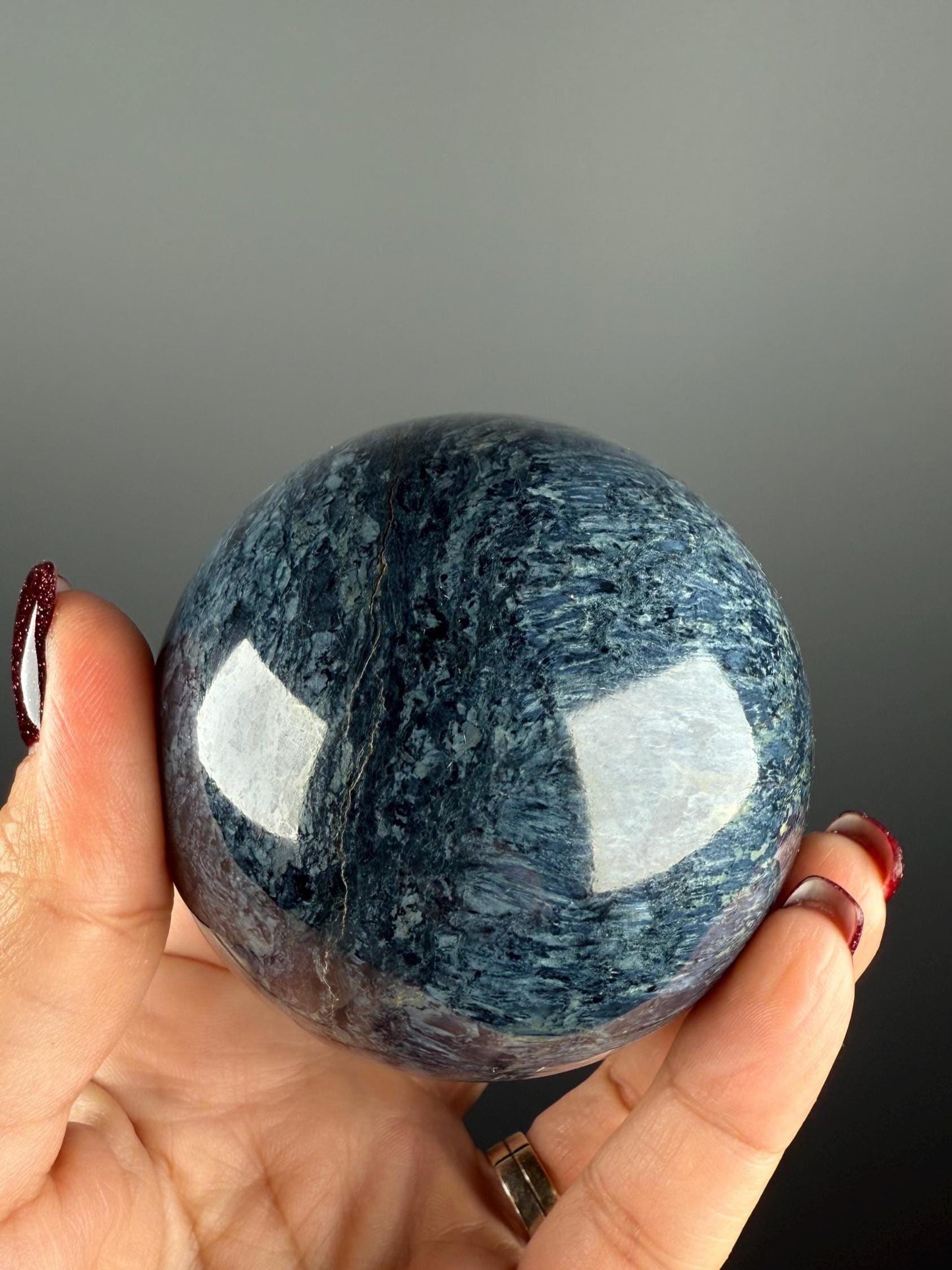 Rhodusite (Dianite) Sphere Rhoducite (Dianite) Crystal, Magnesio-riebeckite