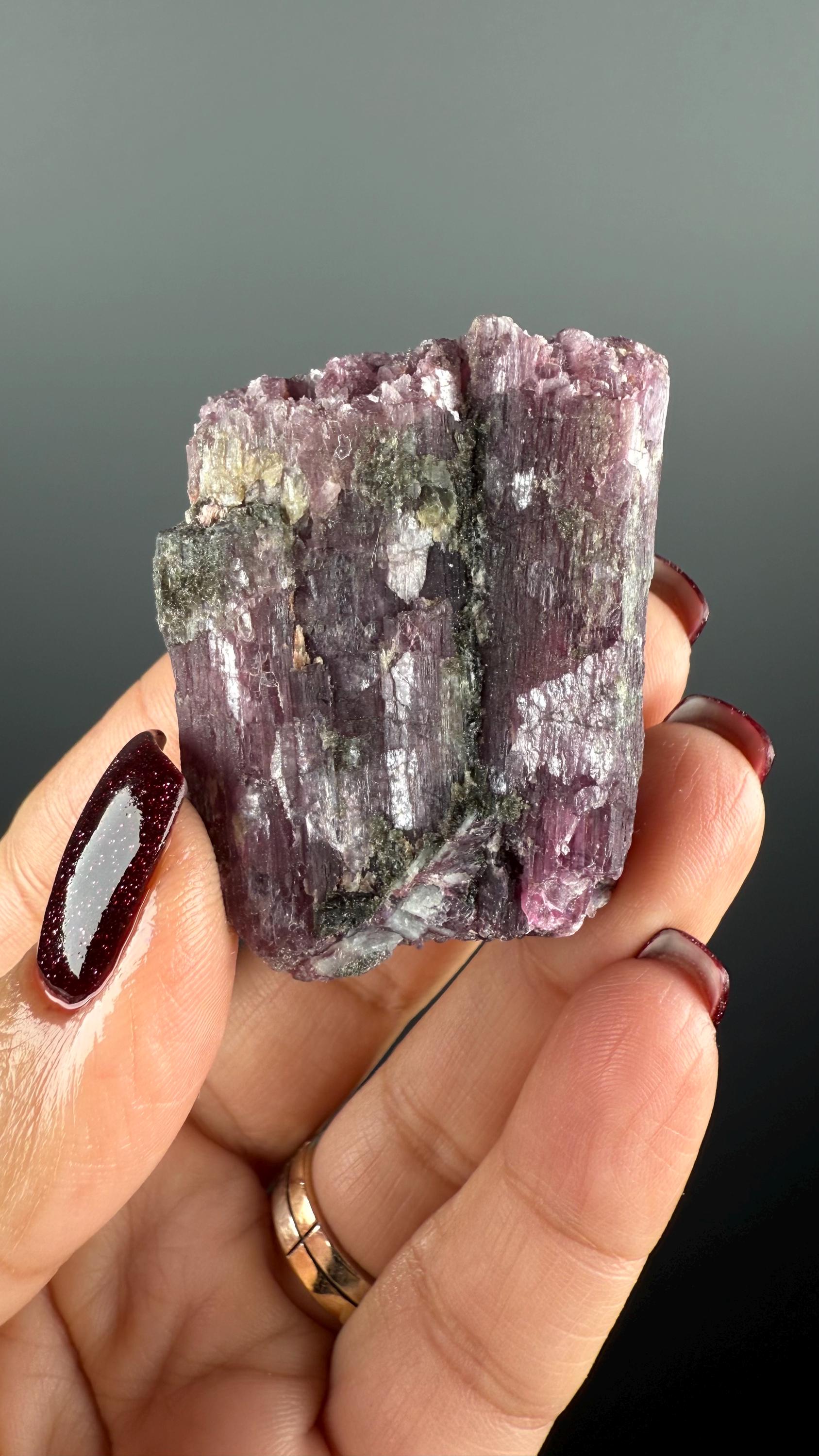 Rubellite Tourmaline Lepidolite Pseudomorph, Minas Gerais,Brazil