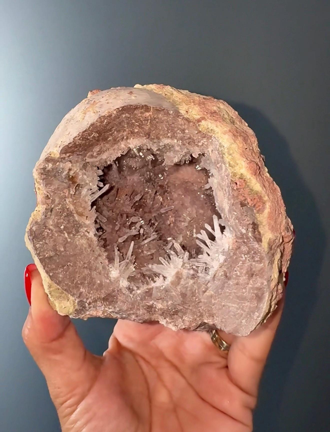 New find! UV Reactive Cosmic Amethyst with Chalcedony Geode