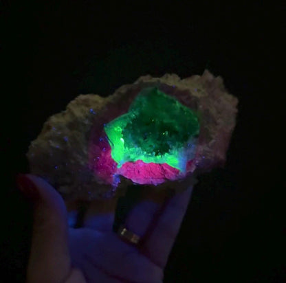 New find! UV Reactive Cosmic Amethyst with Chalcedony Geode