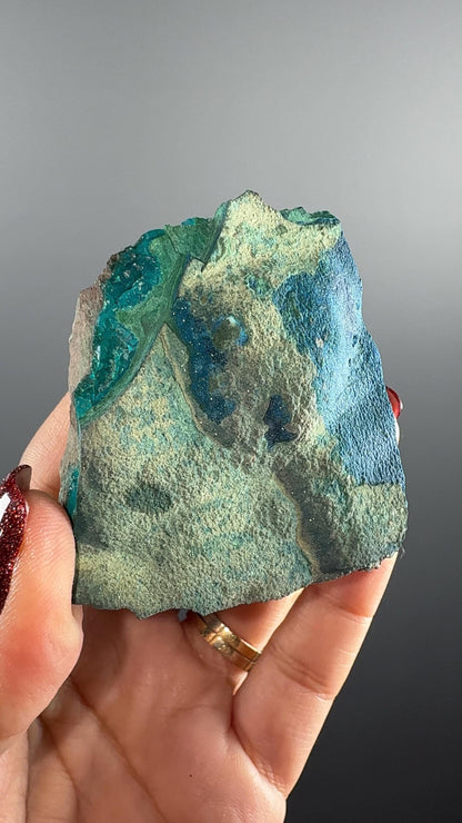 Rare! Blue Cornetite with Malachite Crystal Specimen