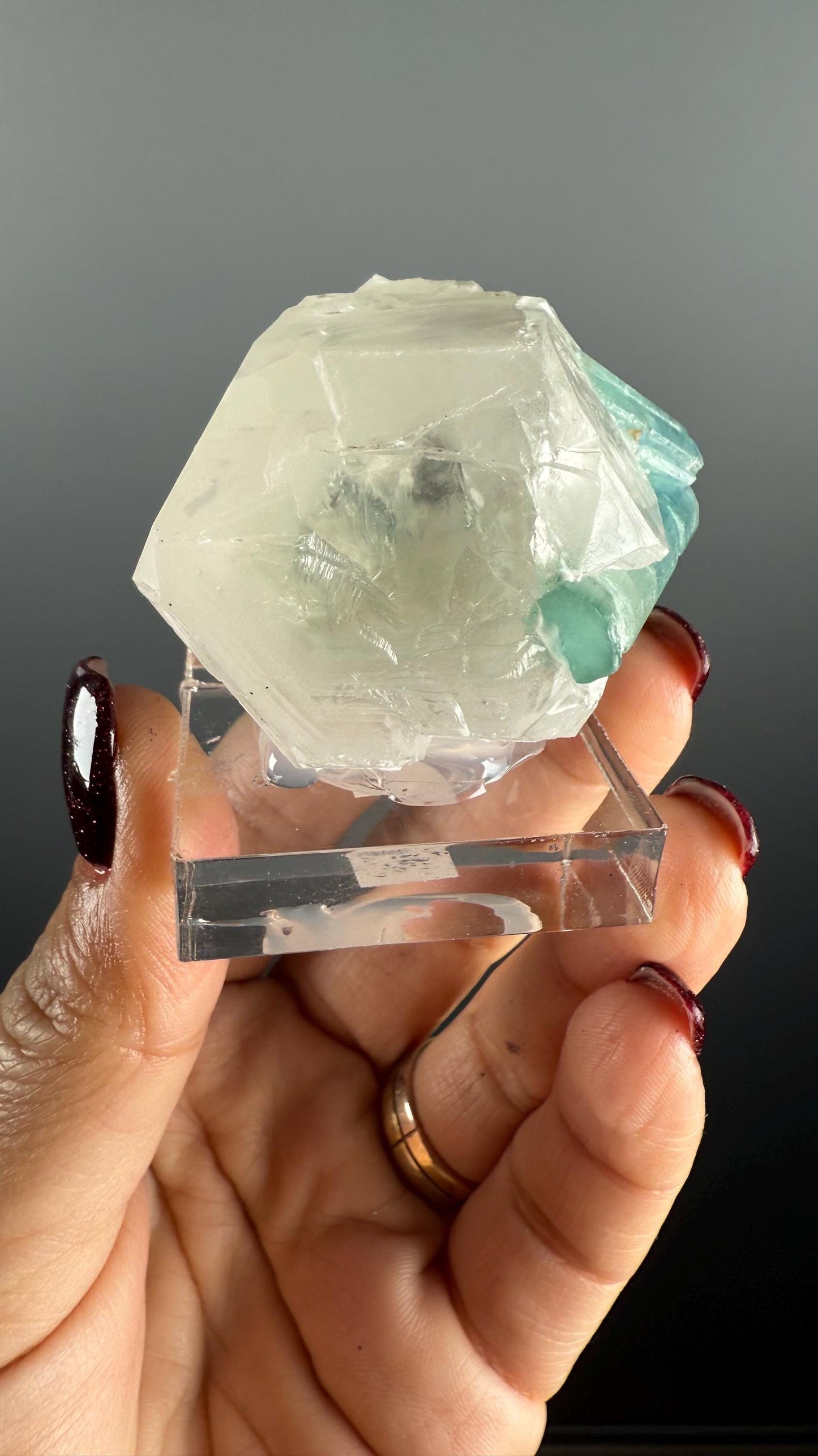 Seafoam Tourmaline with Quartz Crystal