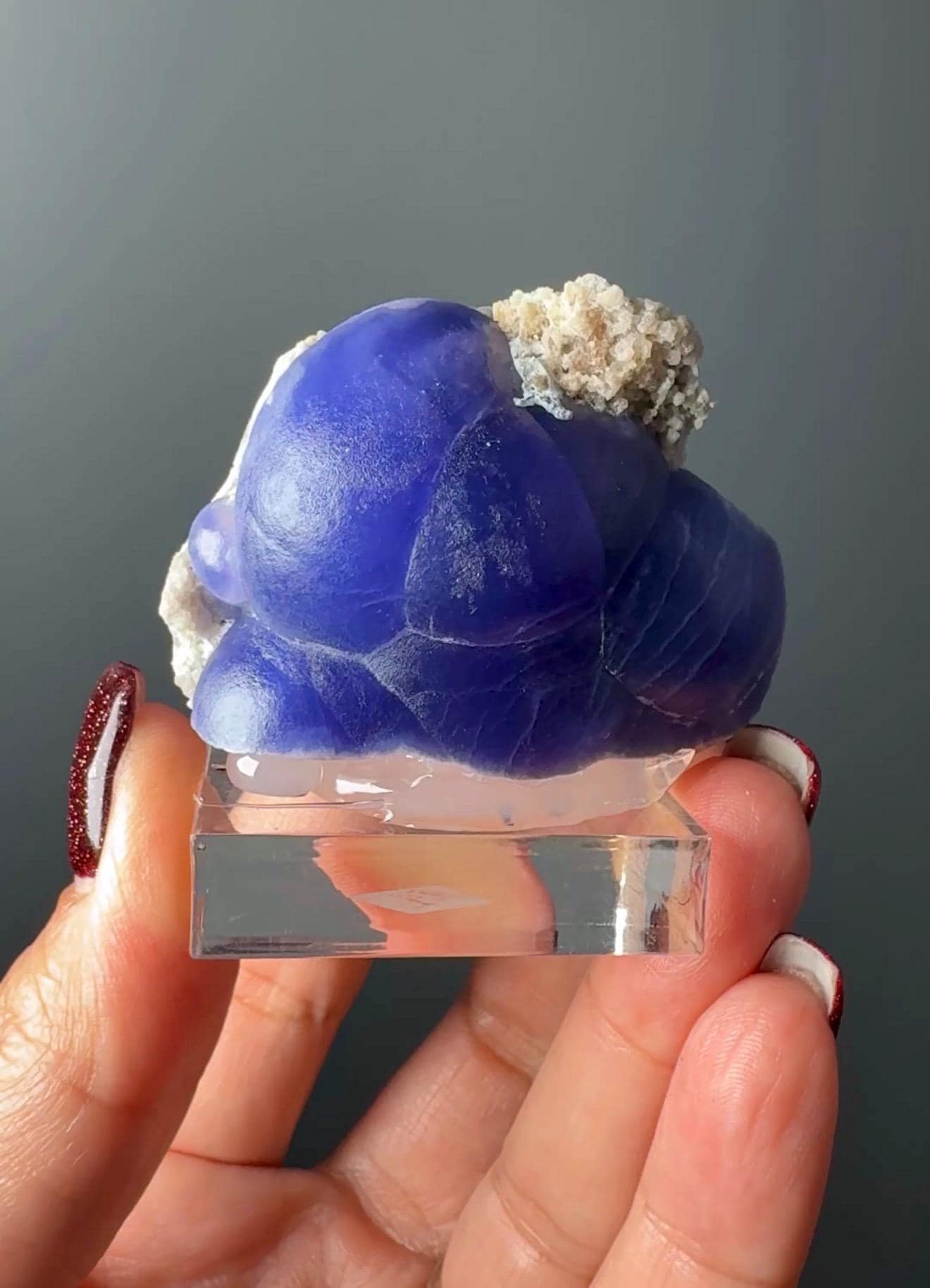 Very Rare! Botryoidal Bluish Purple Fluorite Specimen