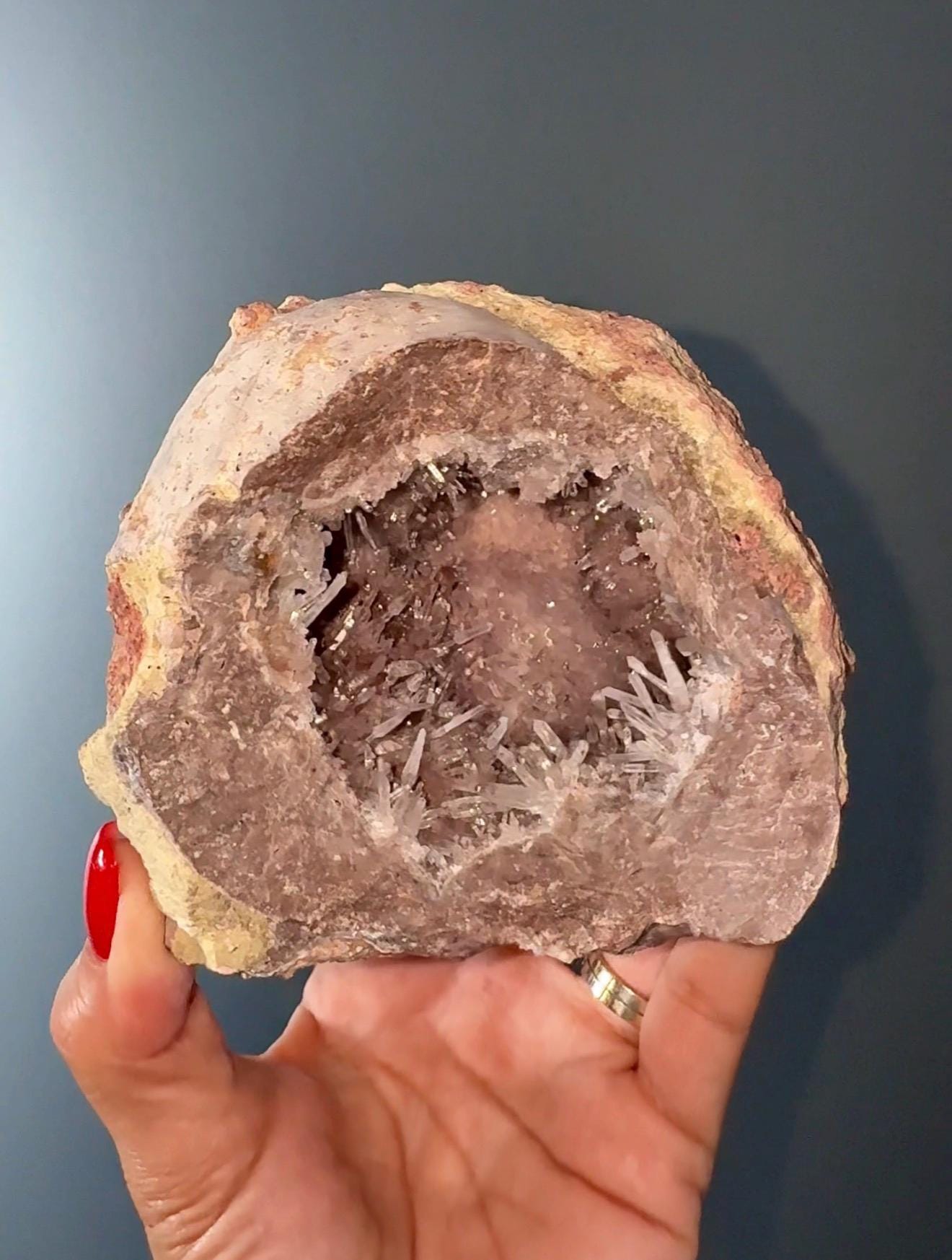 New find! UV Reactive Cosmic Amethyst with Chalcedony Geode