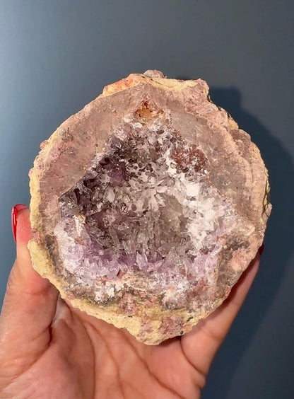 New find! UV Reactive Cosmic Amethyst with Chalcedony Geode