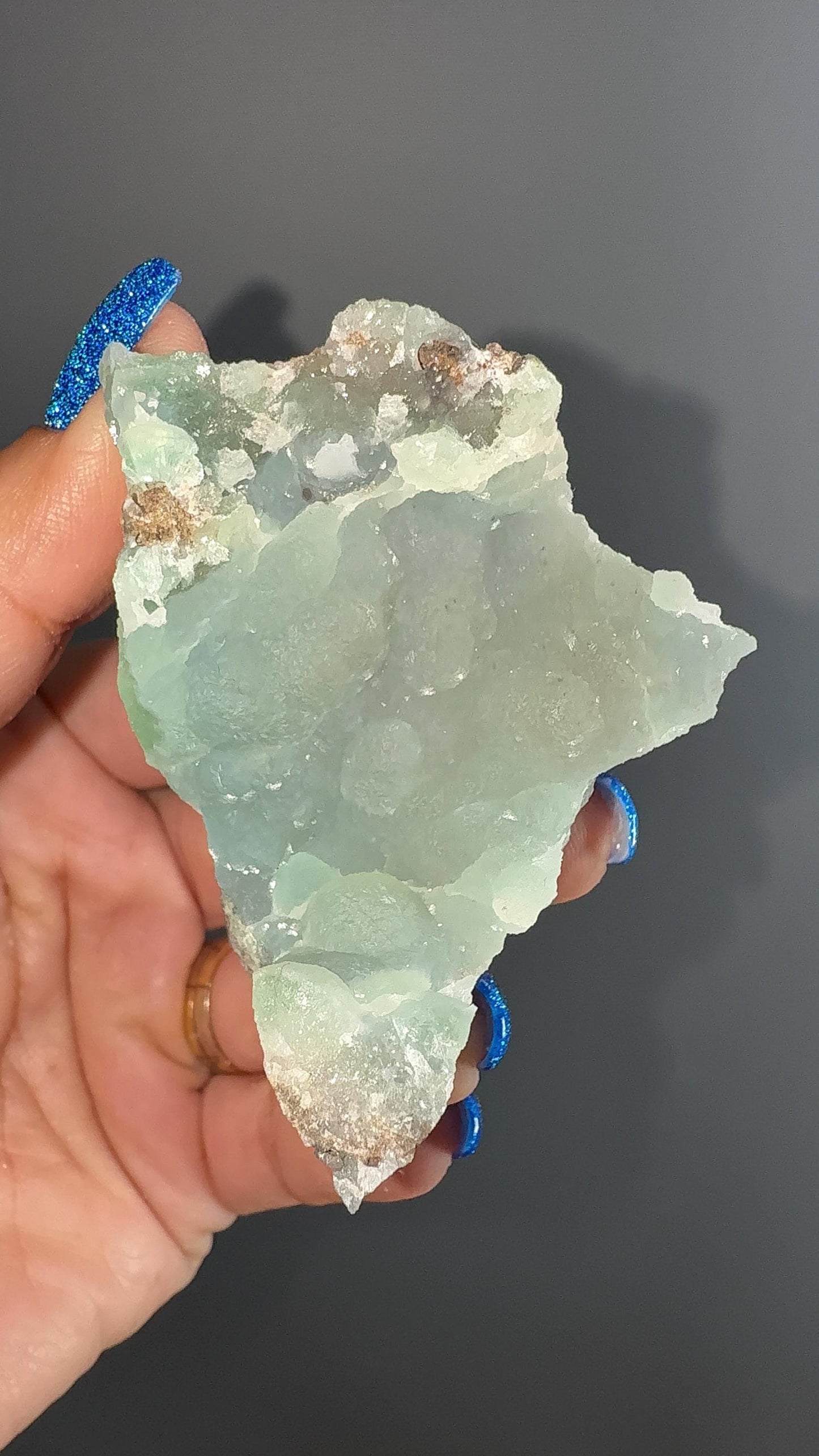 New Find and Rare!Pretty Blueish-Green Color Smithsonite Mineral Crystals Specimen