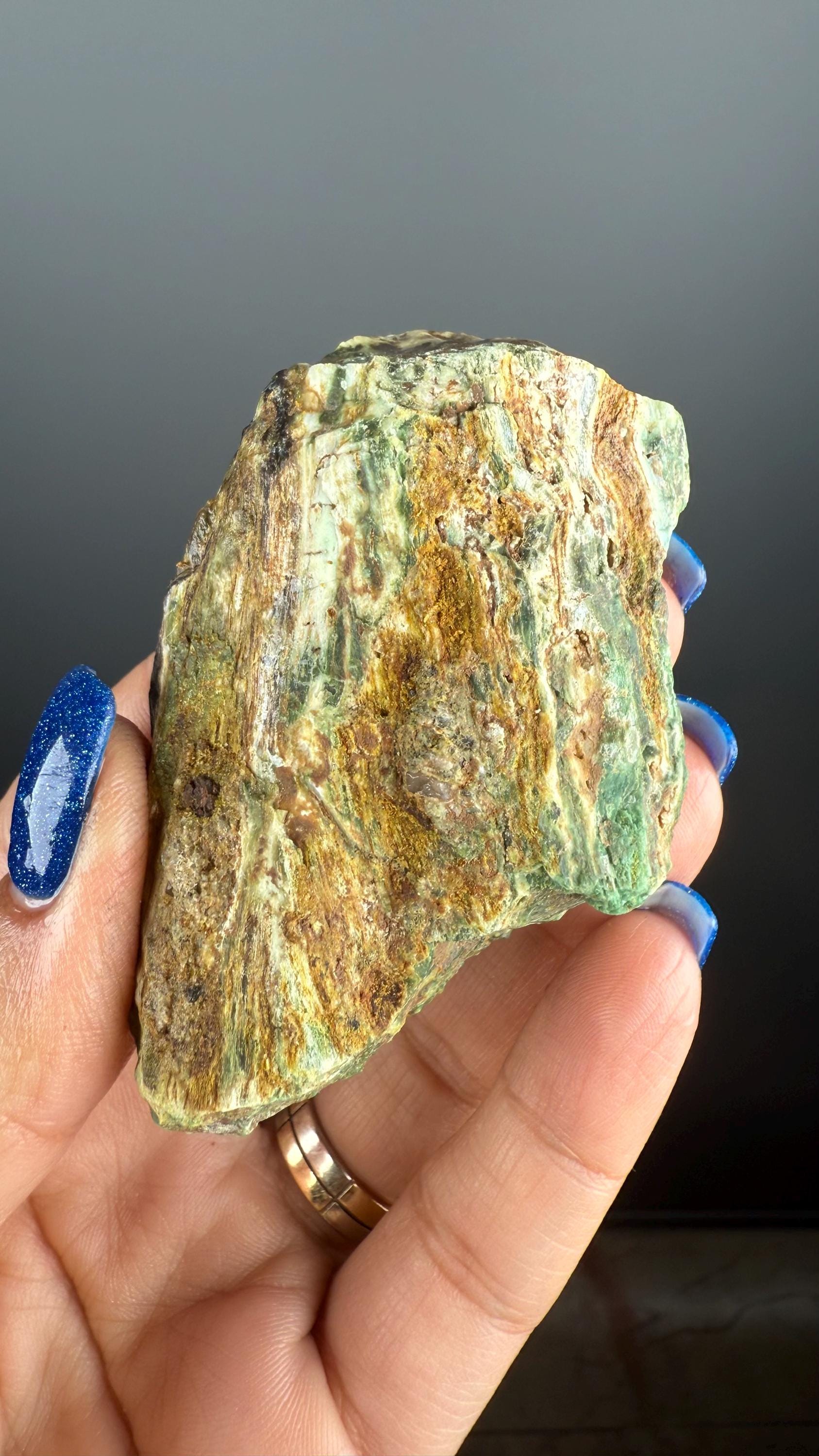 Natural Collawood (Colla Petrified Wood) with Chrysocolla and Malachite