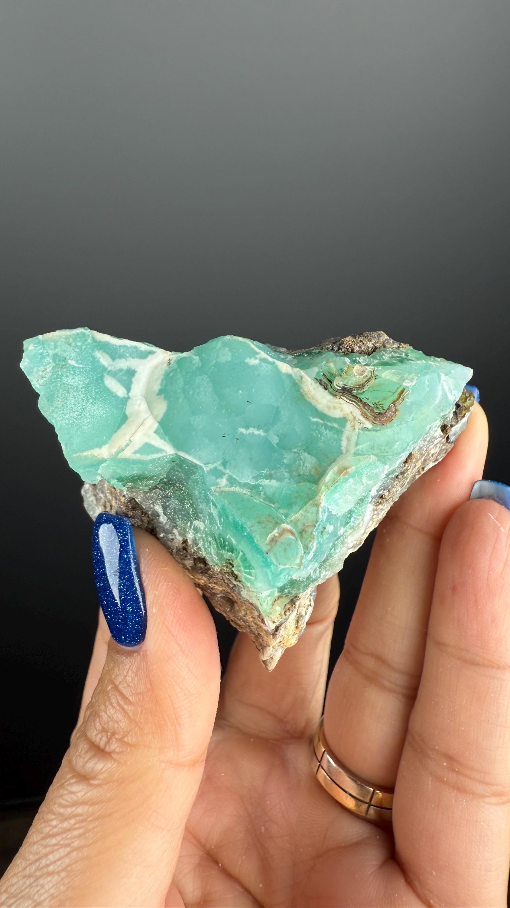 New Find and Rare!Pretty Blueish-Green Color Smithsonite Mineral Crystals Specimen