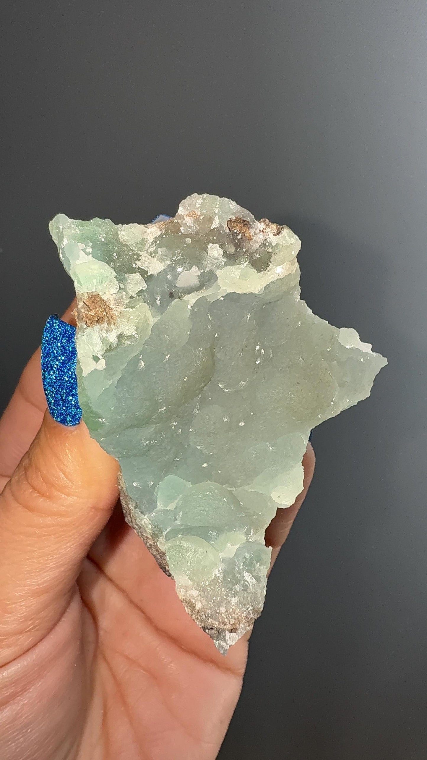 New Find and Rare!Pretty Blueish-Green Color Smithsonite Mineral Crystals Specimen