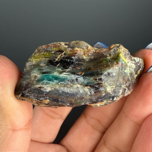 Natural Collawood (Colla Petrified Wood) with Chrysocolla and Malachite