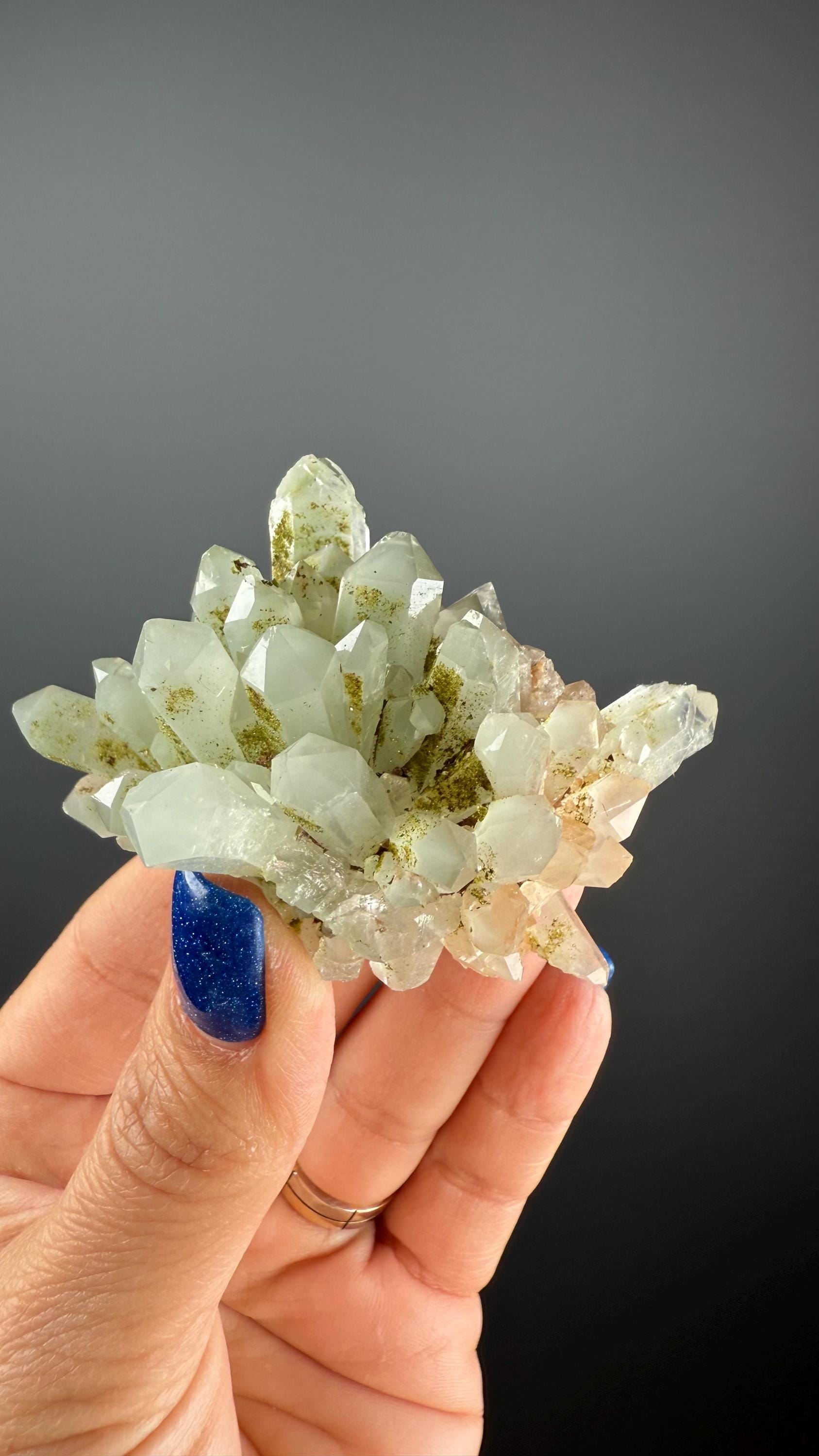 Epic! Crystal Quartz Flowers with Glittery Chlorite Crystals Specimen From Turkey
