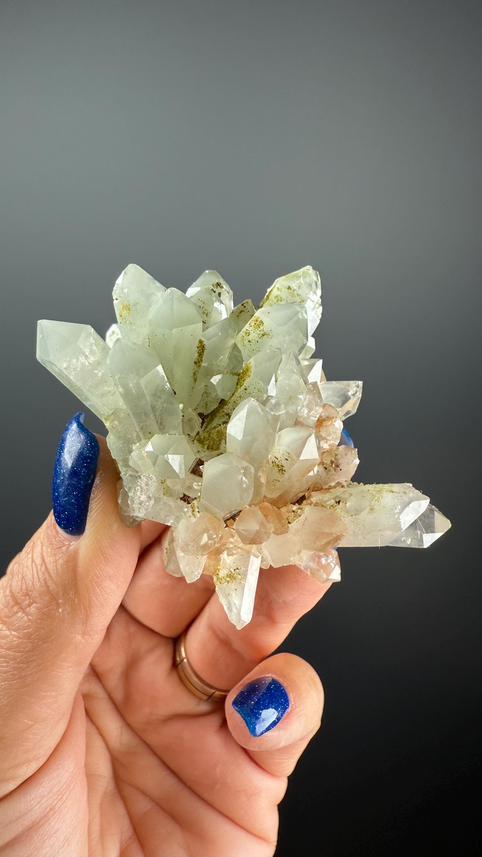 Epic! Crystal Quartz Flowers with Glittery Chlorite Crystals Specimen From Turkey