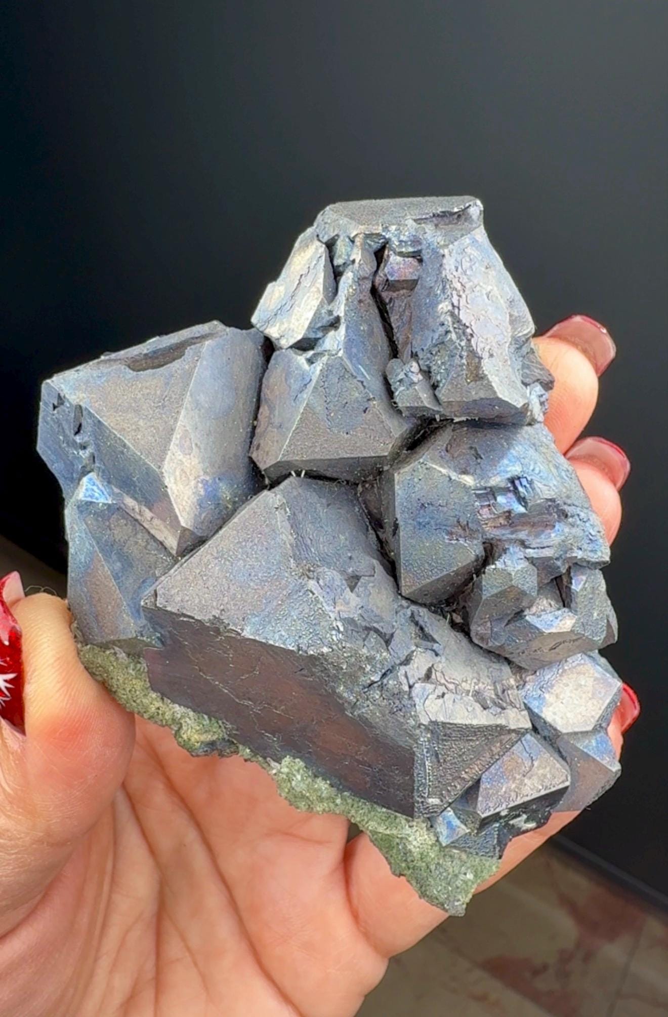 Blue Chatoyant Hematite Specimen from Bulgaria