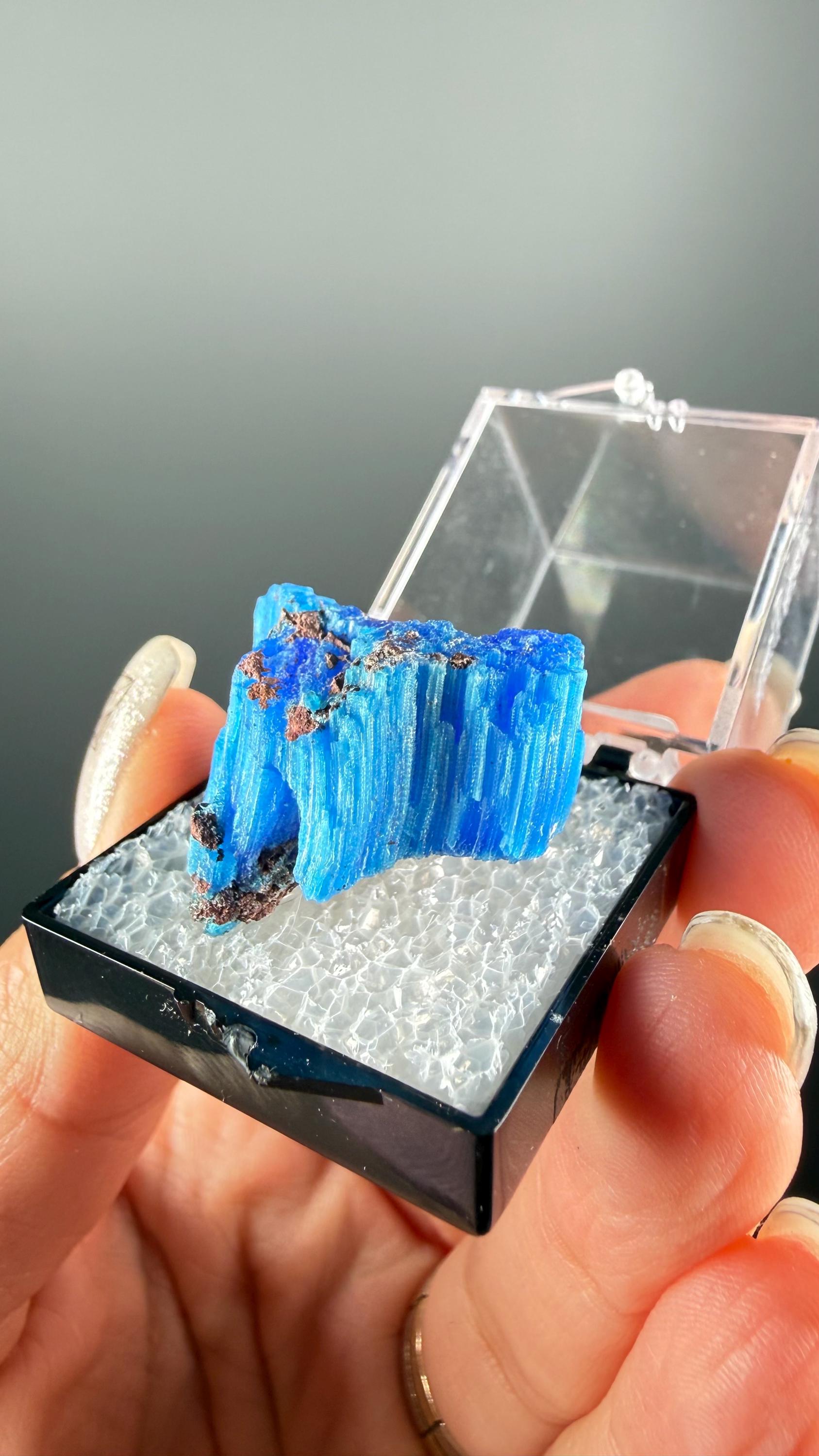 Chalcanthite Specimen, Planet Mine Arizona (with display box)