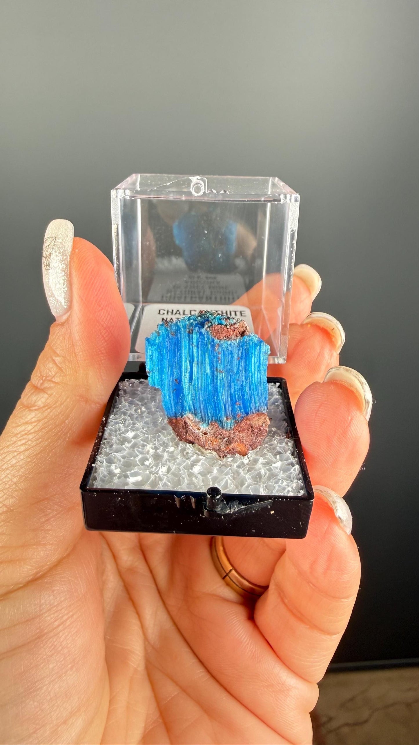 Chalcanthite Specimen from Planet Mine Arizona (with display box)