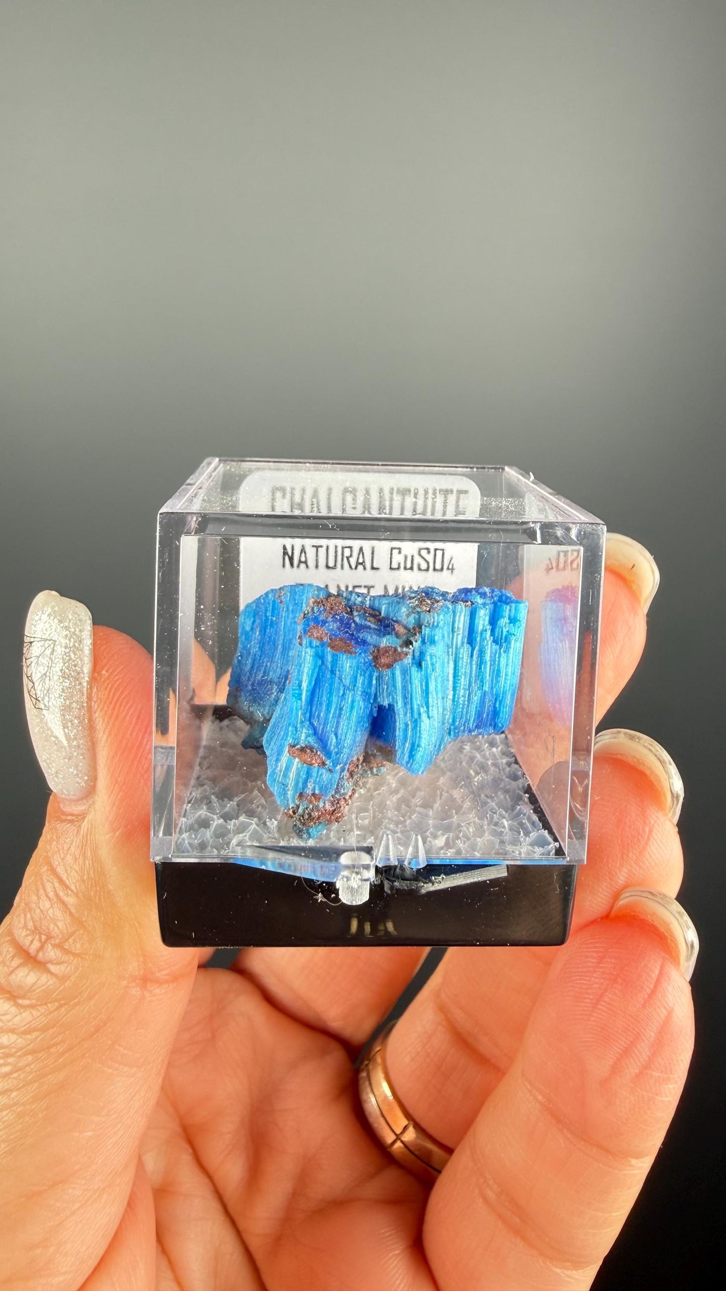 Chalcanthite Specimen, Planet Mine Arizona (with display box)