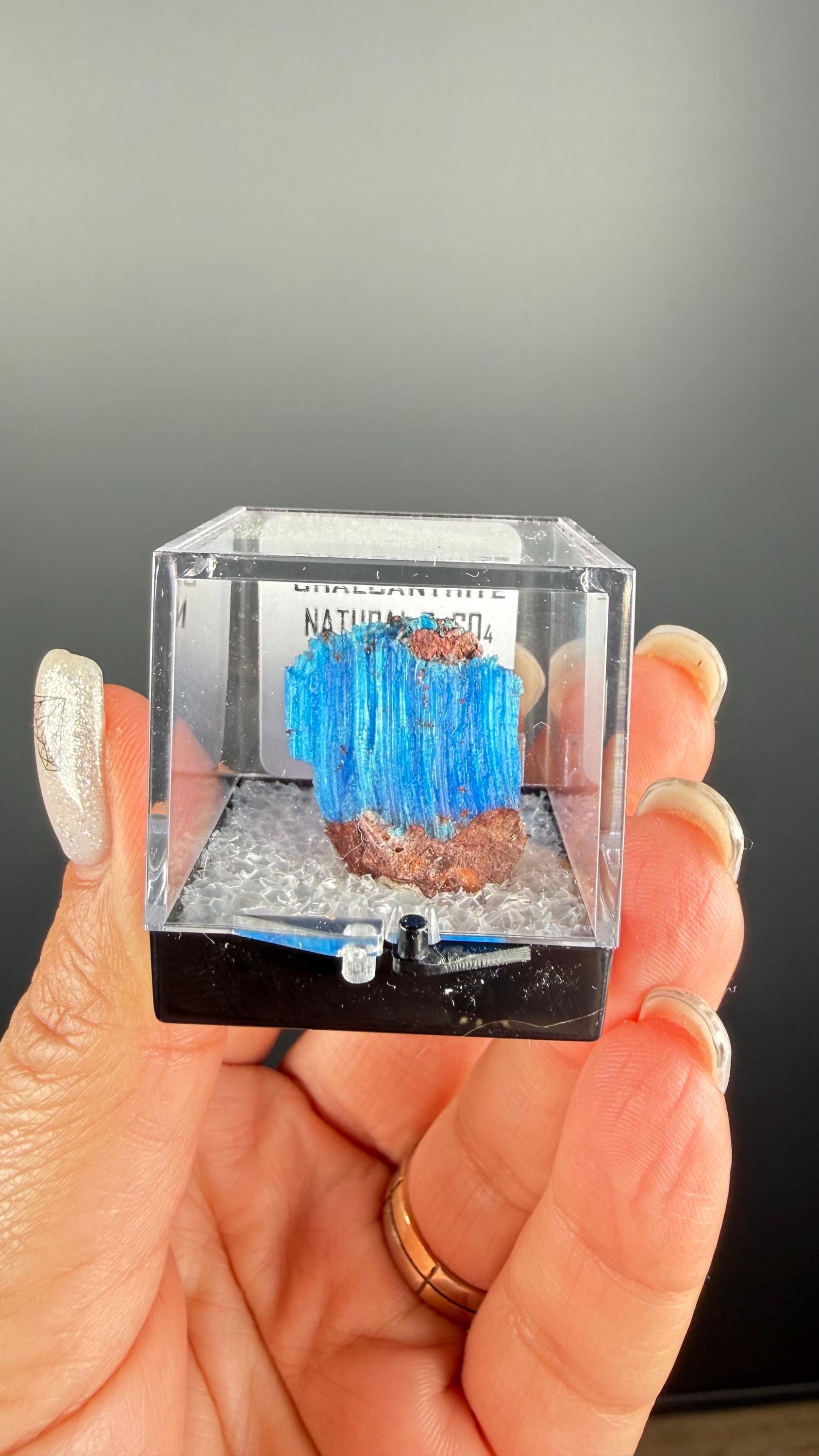 Chalcanthite Specimen from Planet Mine Arizona (with display box)