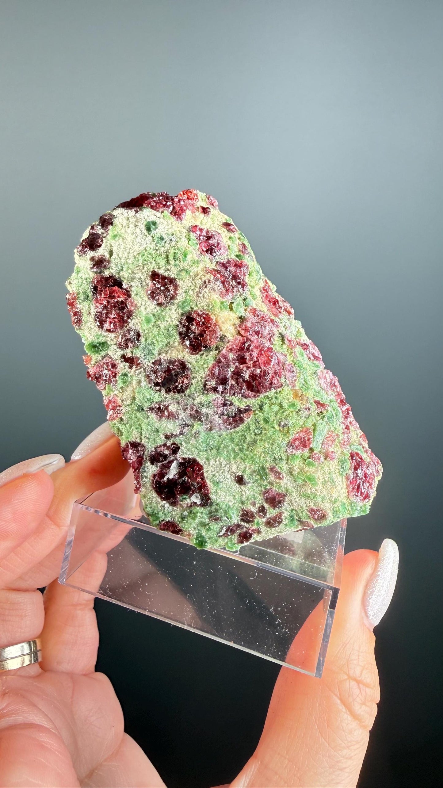 Rare! Pyrope Garnet with Chrom Diopsite Specimen