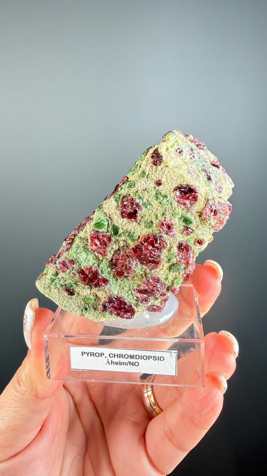 Rare! Pyrope Garnet with Chrom Diopsite Specimen
