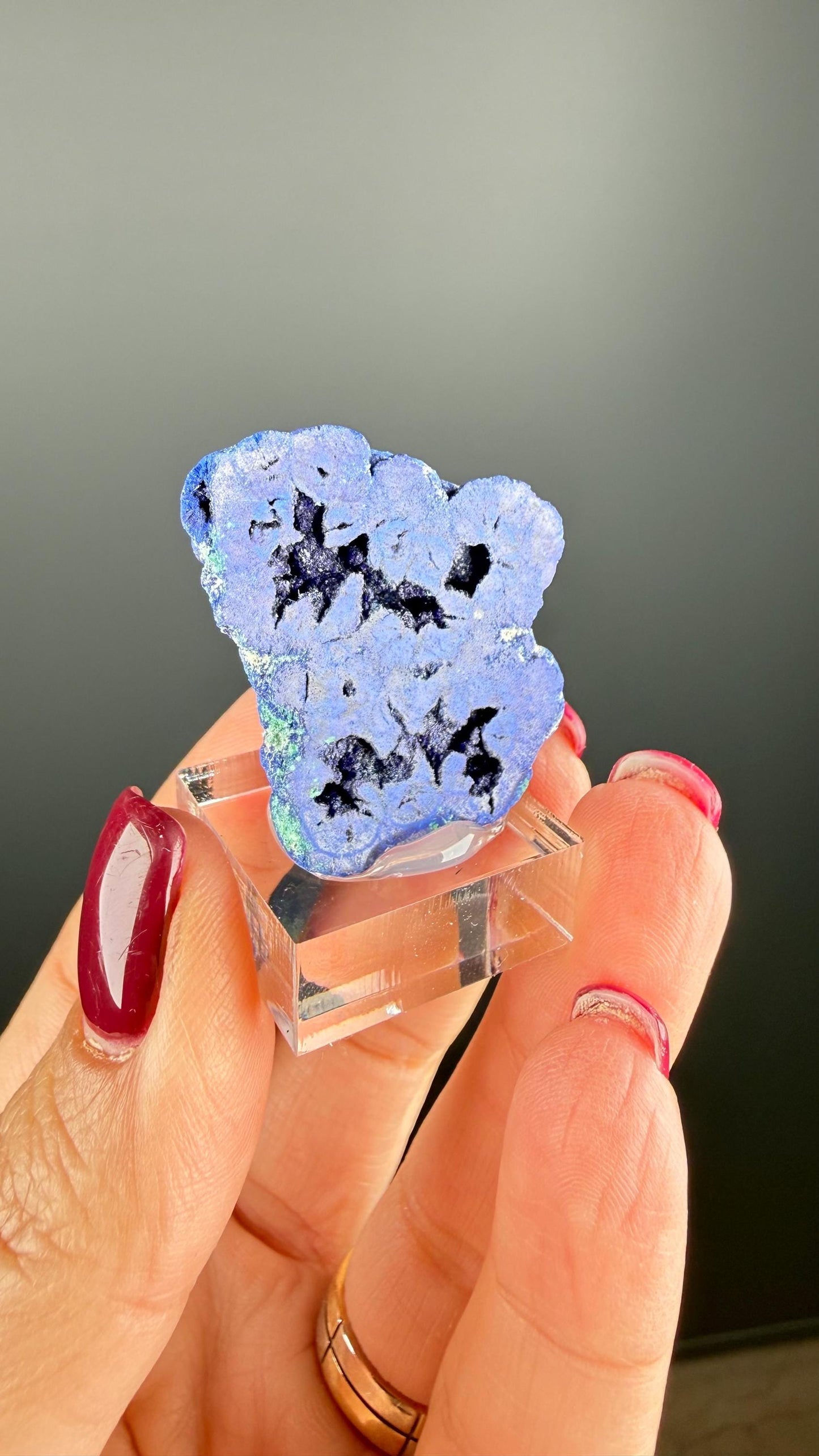 Gem Indigo Blue Azurite Crystal Geode